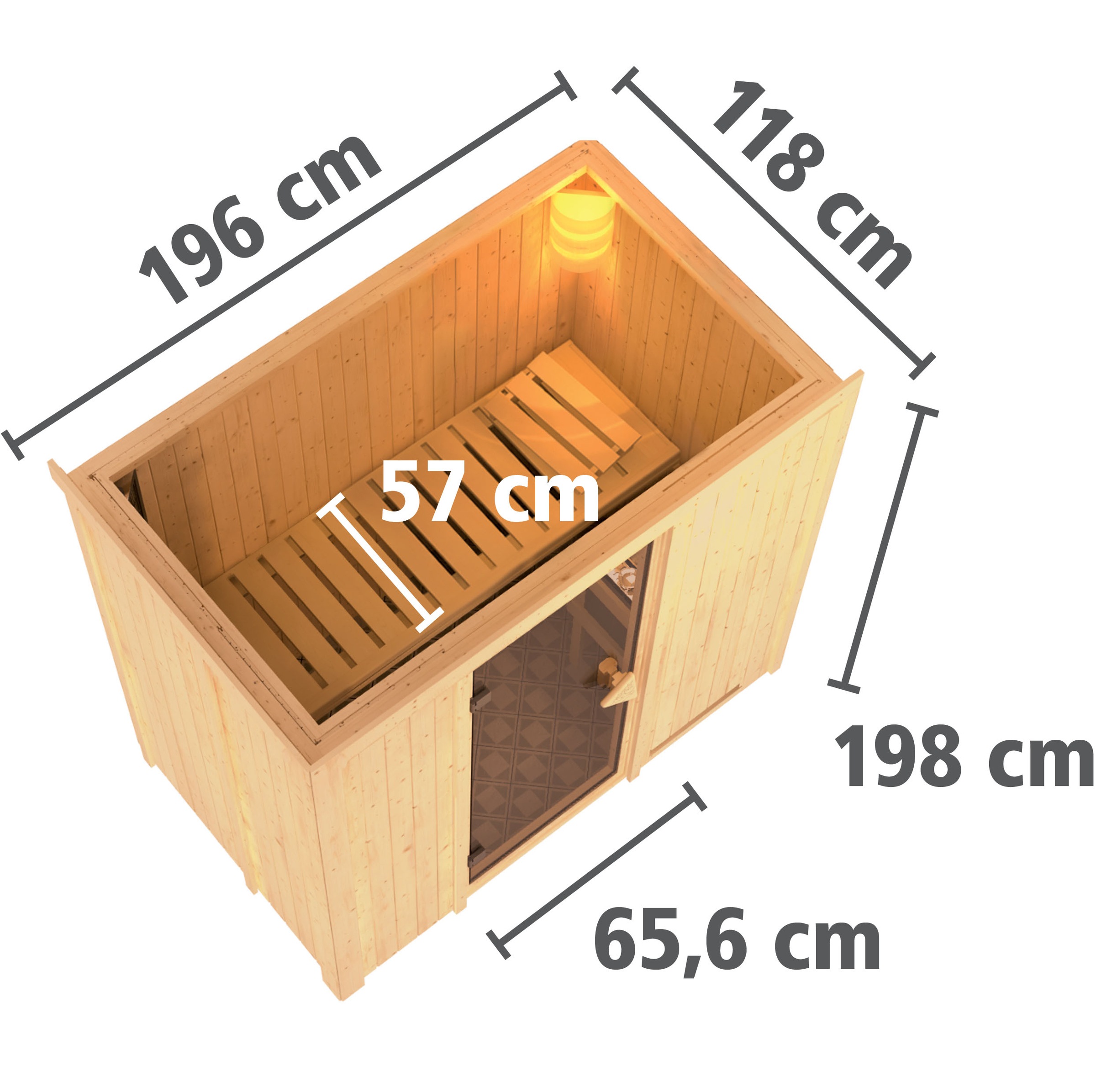 welltime Sauna »Tami«, mit bronzierter Ganzglastür, für bis zu 3 Personen