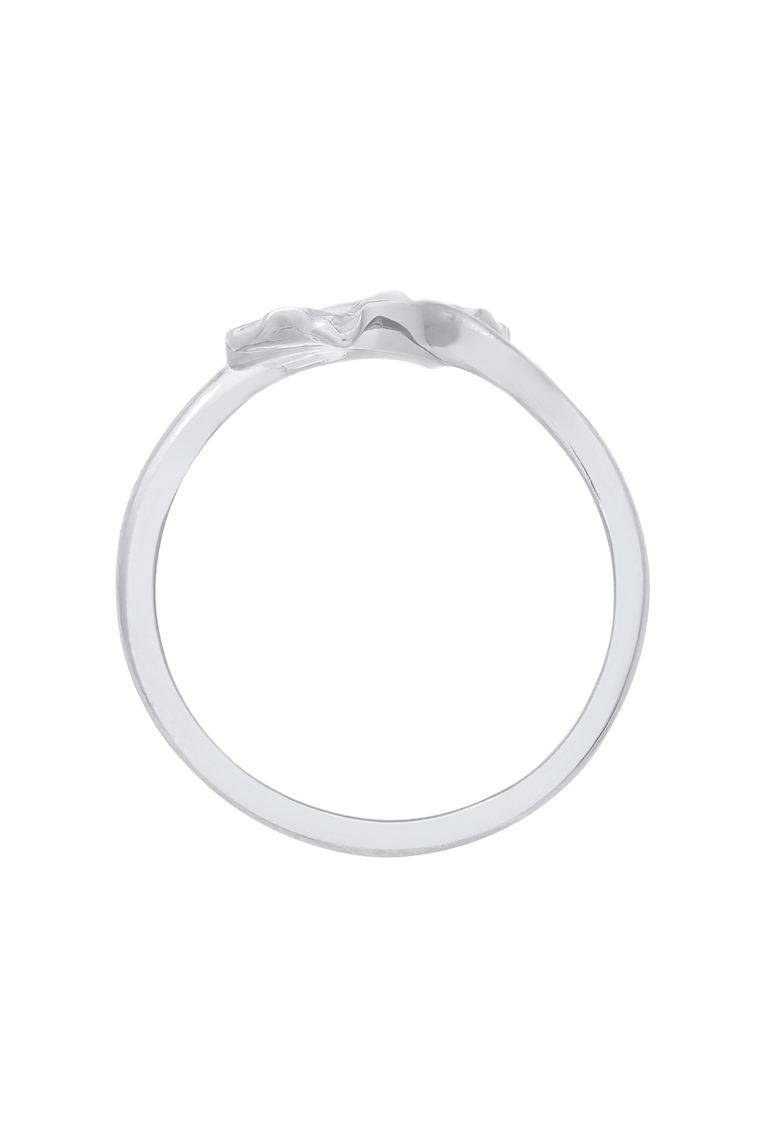 Elli Silberring »Ring Verstellbar offen Ginkgo Blatt Natur 925 Silber«