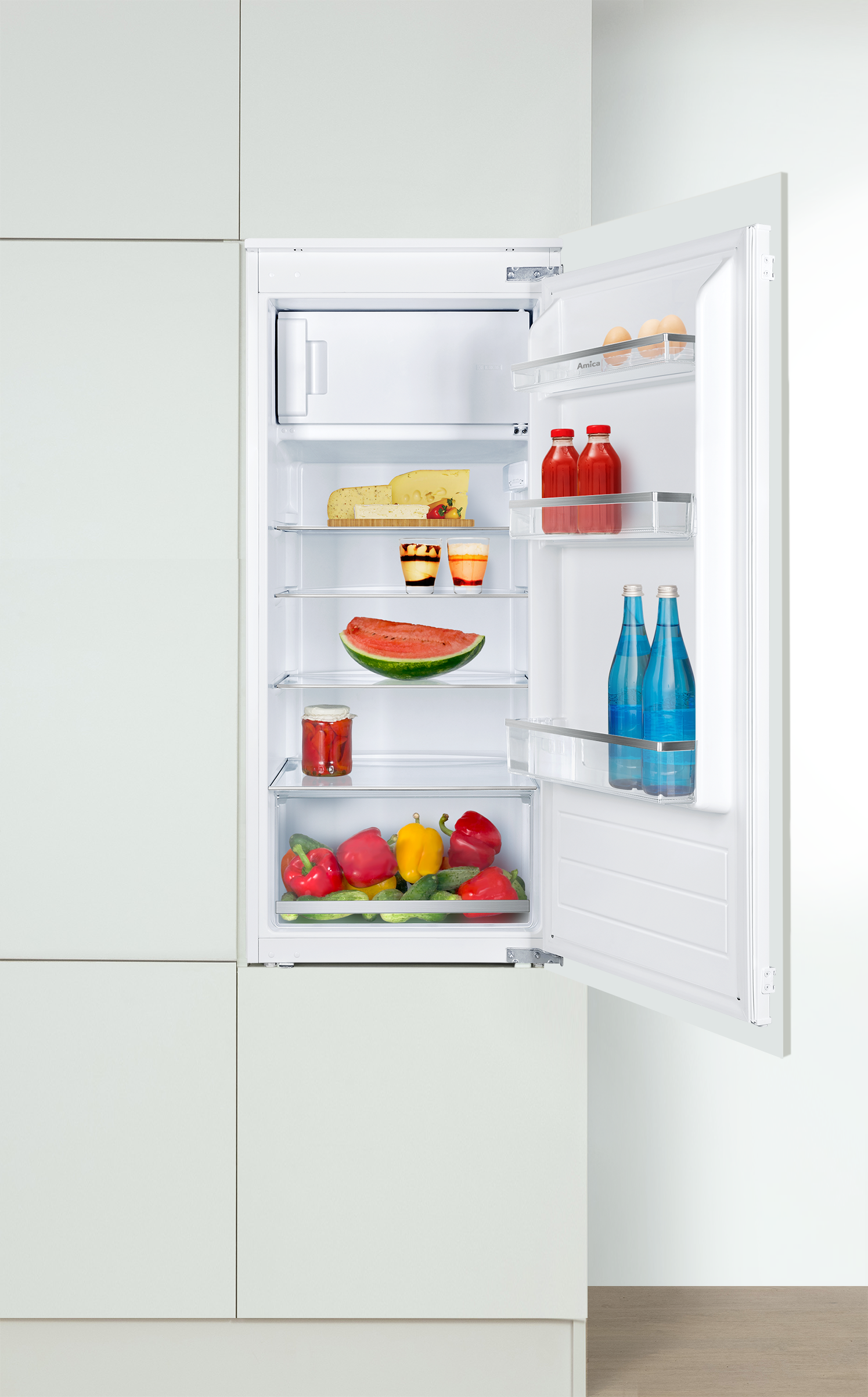 Amica Einbaukühlschrank »EKSS 362 221«, Schlepptür-Technik