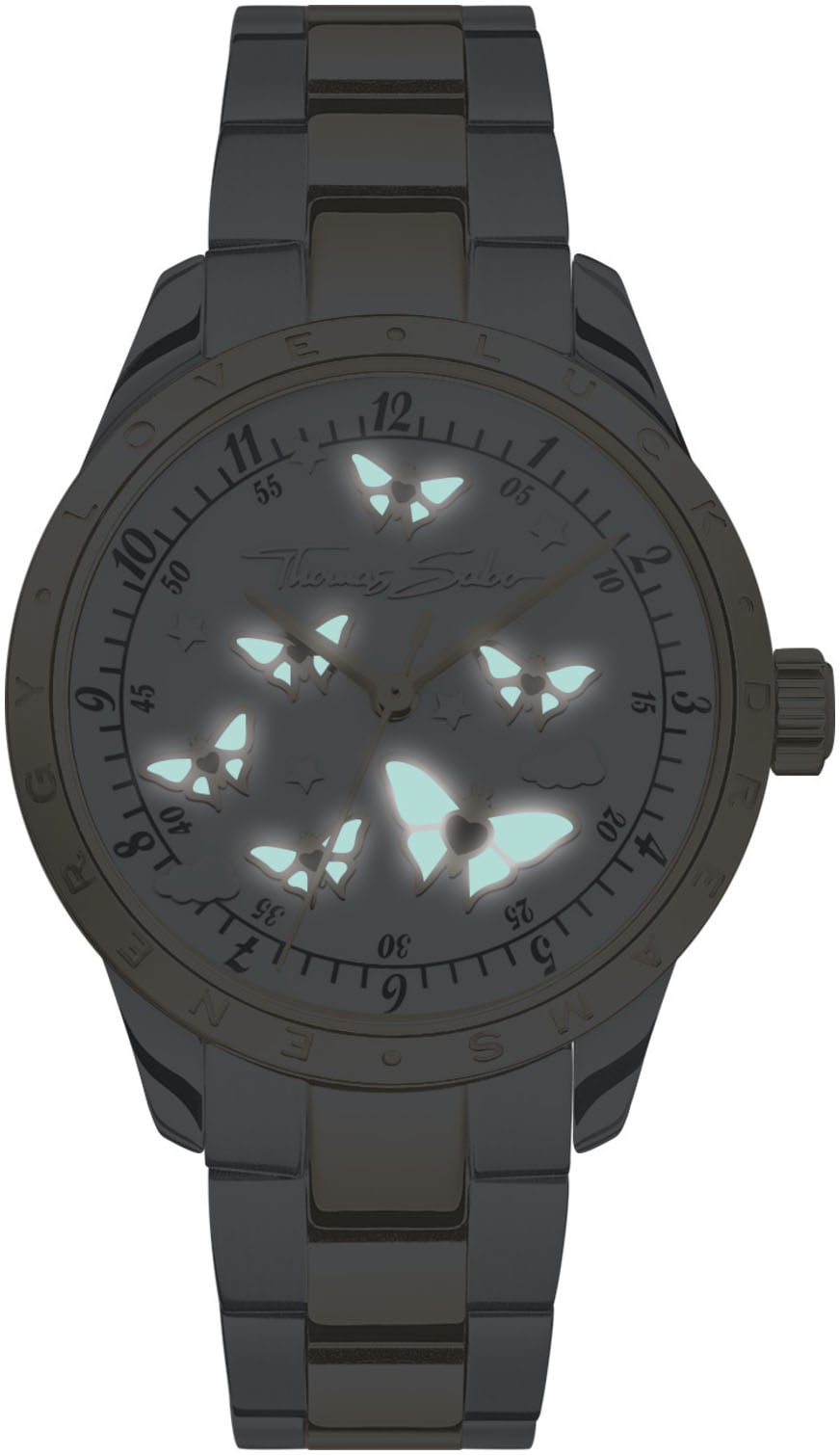 THOMAS SABO Quarzuhr »BUTTERFLIES« Armbanduhr, Damenuhr, analog, Schmetterlinge, Edelstahlarmband