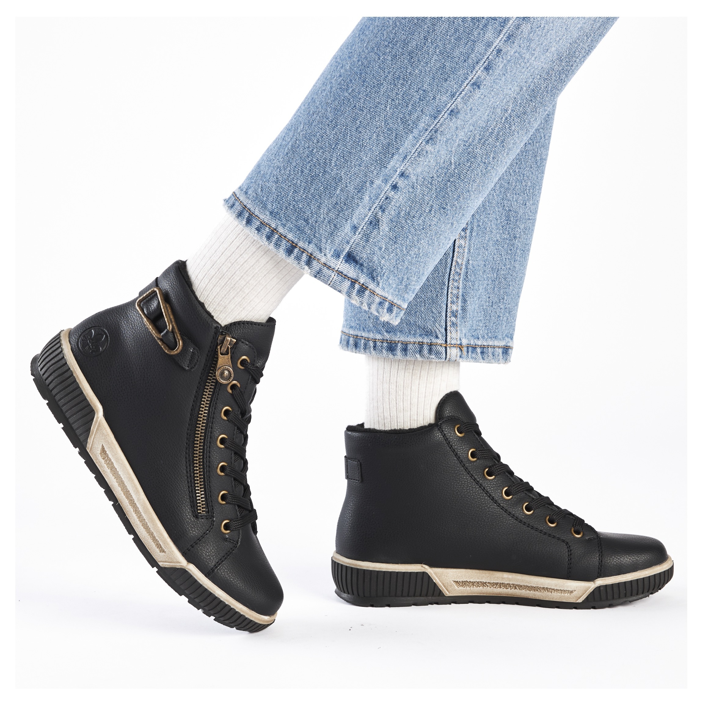 Rieker Winterboots, Schnürboots, High Top Sneaker mit praktischem Reißverschluss