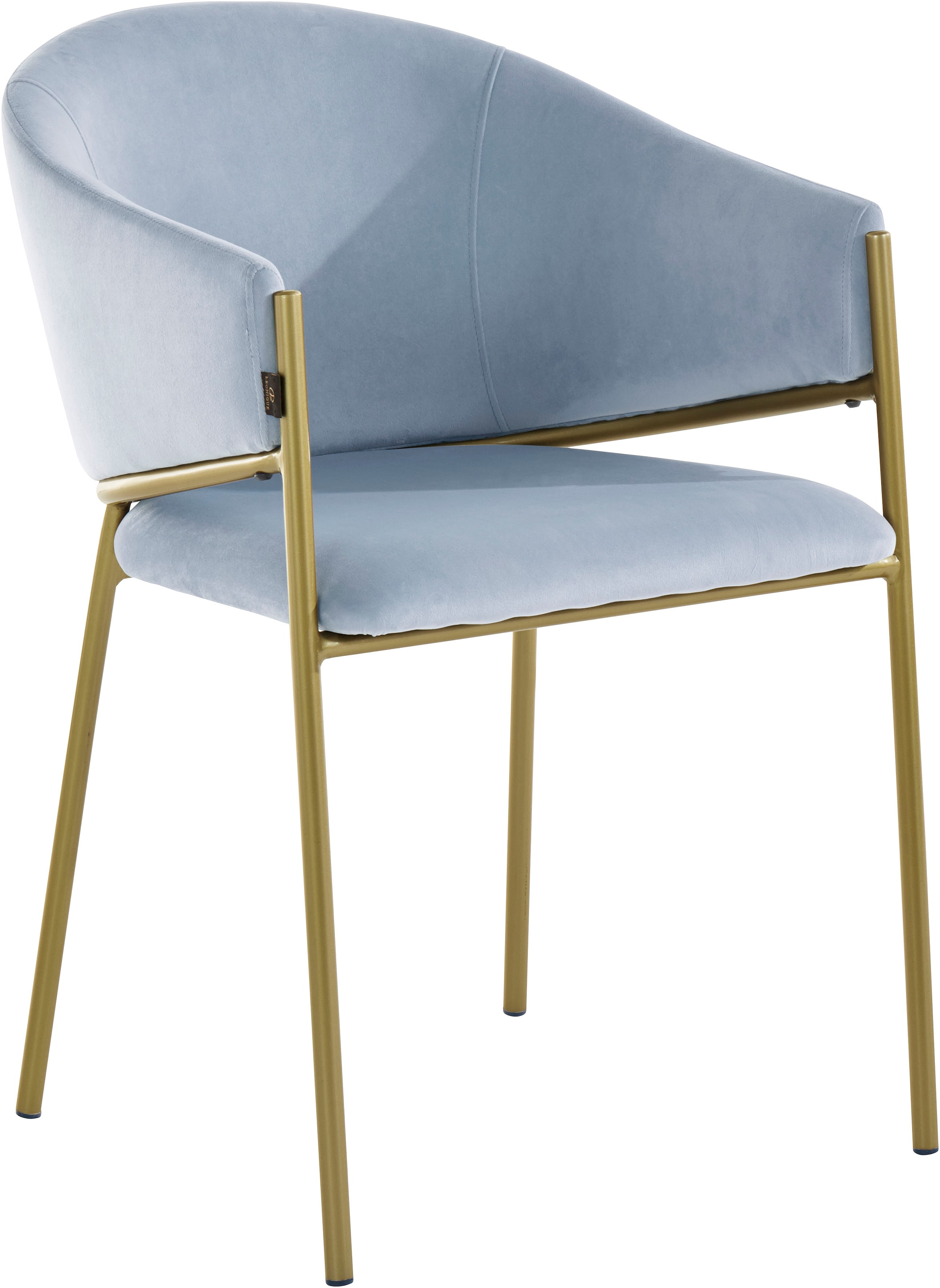 Leonique Esszimmerstuhl »Évreux«, 2 cm einem Sitzhöhe auf Metallgestell, bestellen St., 49 mit Raten Veloursstoff, goldenen