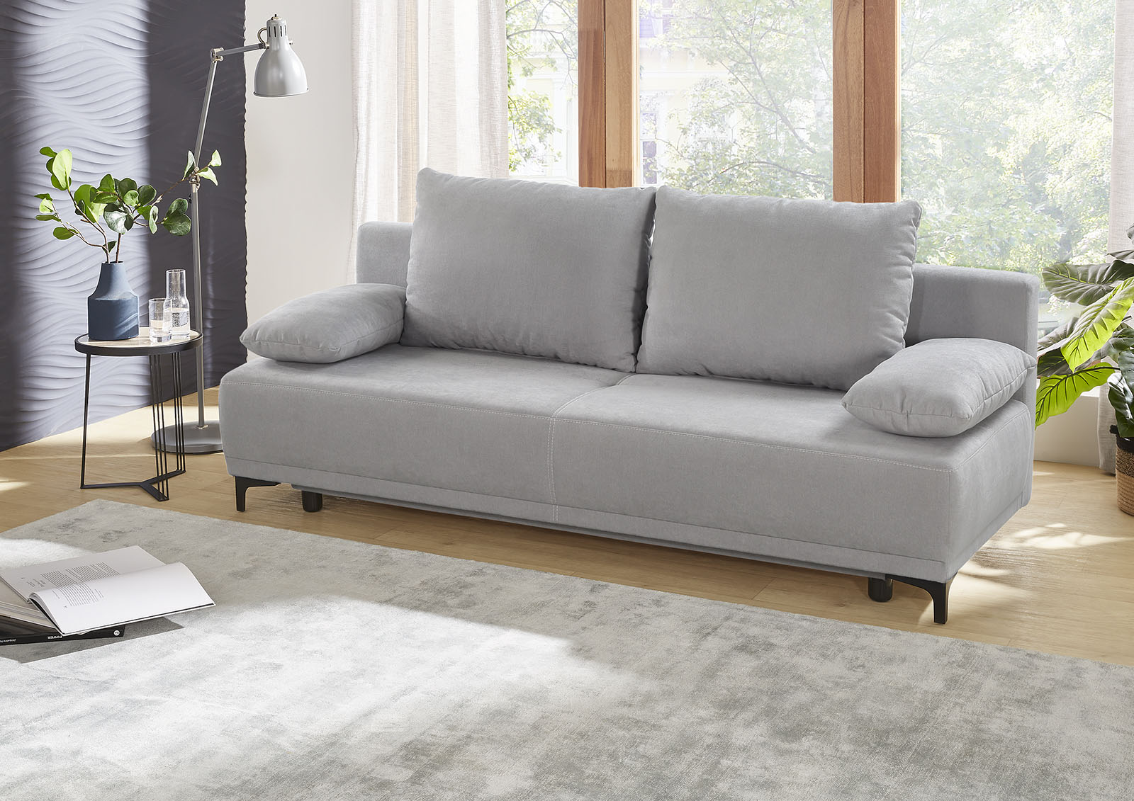 Schlafsofa »Luigi«, praktischer Bettfunktion, Stauraum/Bettkasten, frei im Raum stellbar