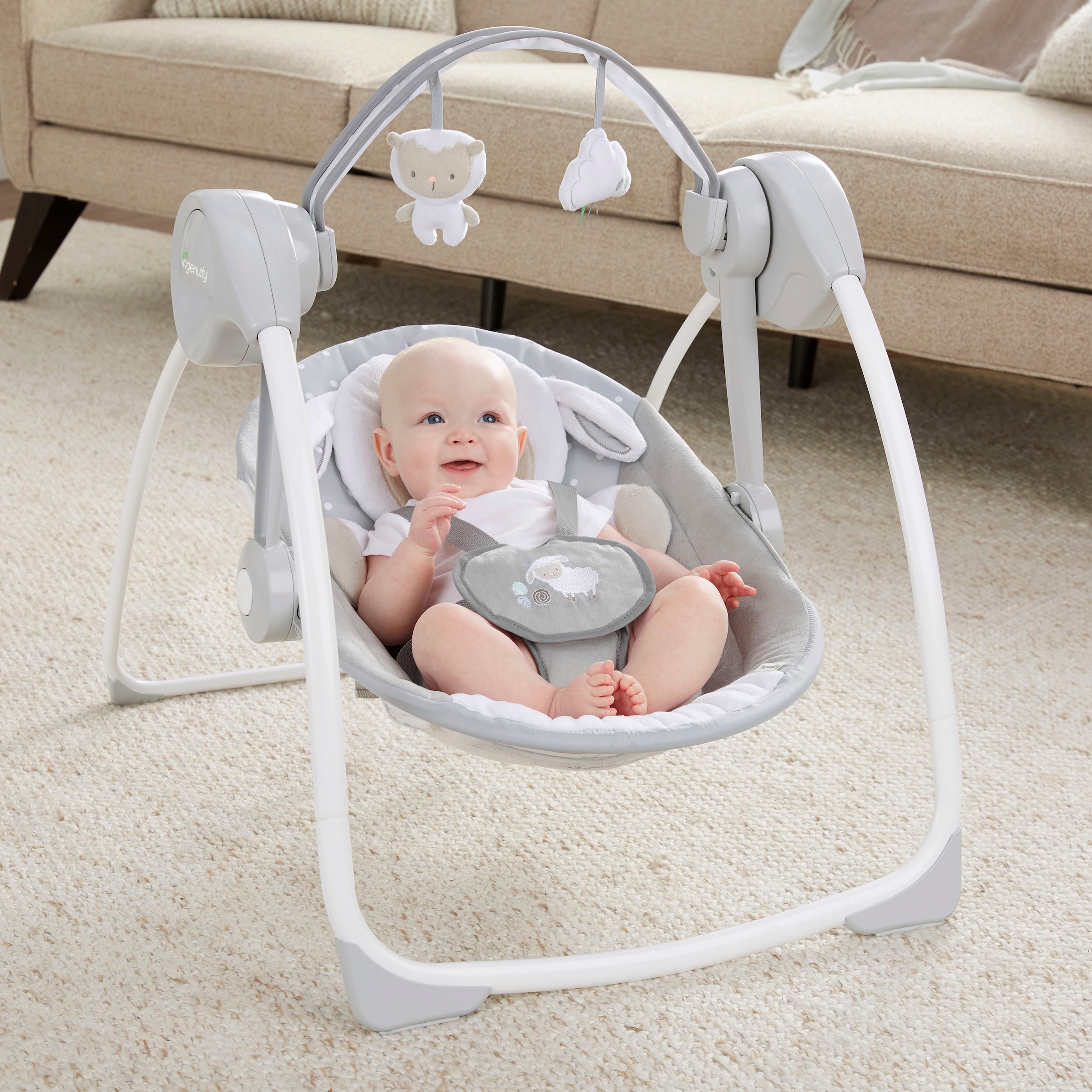 ingenuity Babyschaukel »Comfort 2 Go, Cuddle Lamb«, bis 9 kg, tragbar