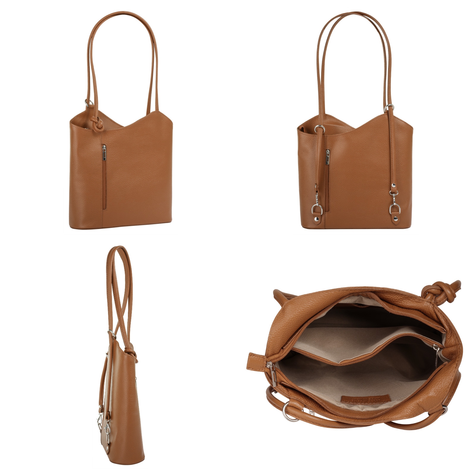Cluty Cityrucksack, echt Leder, Made in Italy