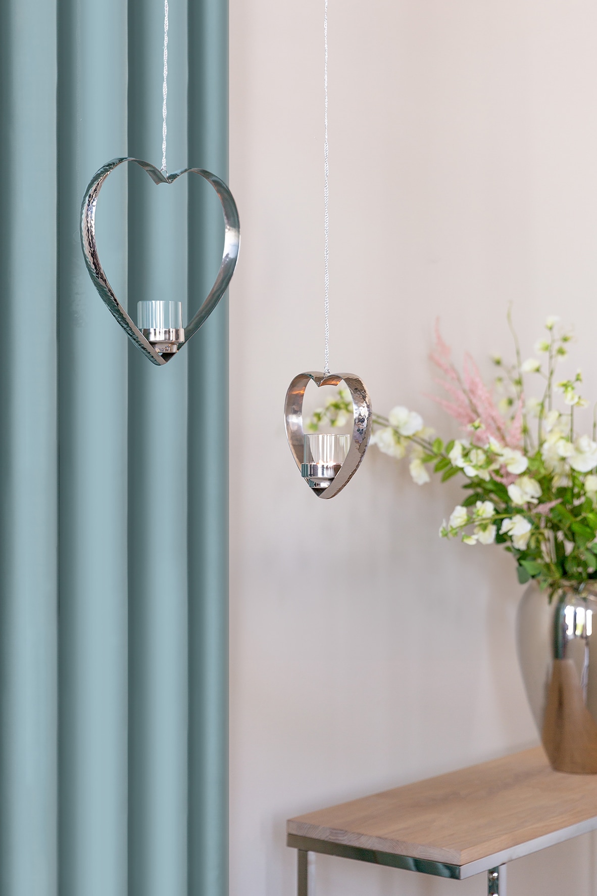 Fink Teelichthalter »DOREA« Herzform inkl. Glas, zum Aufhängen, Edelstahl