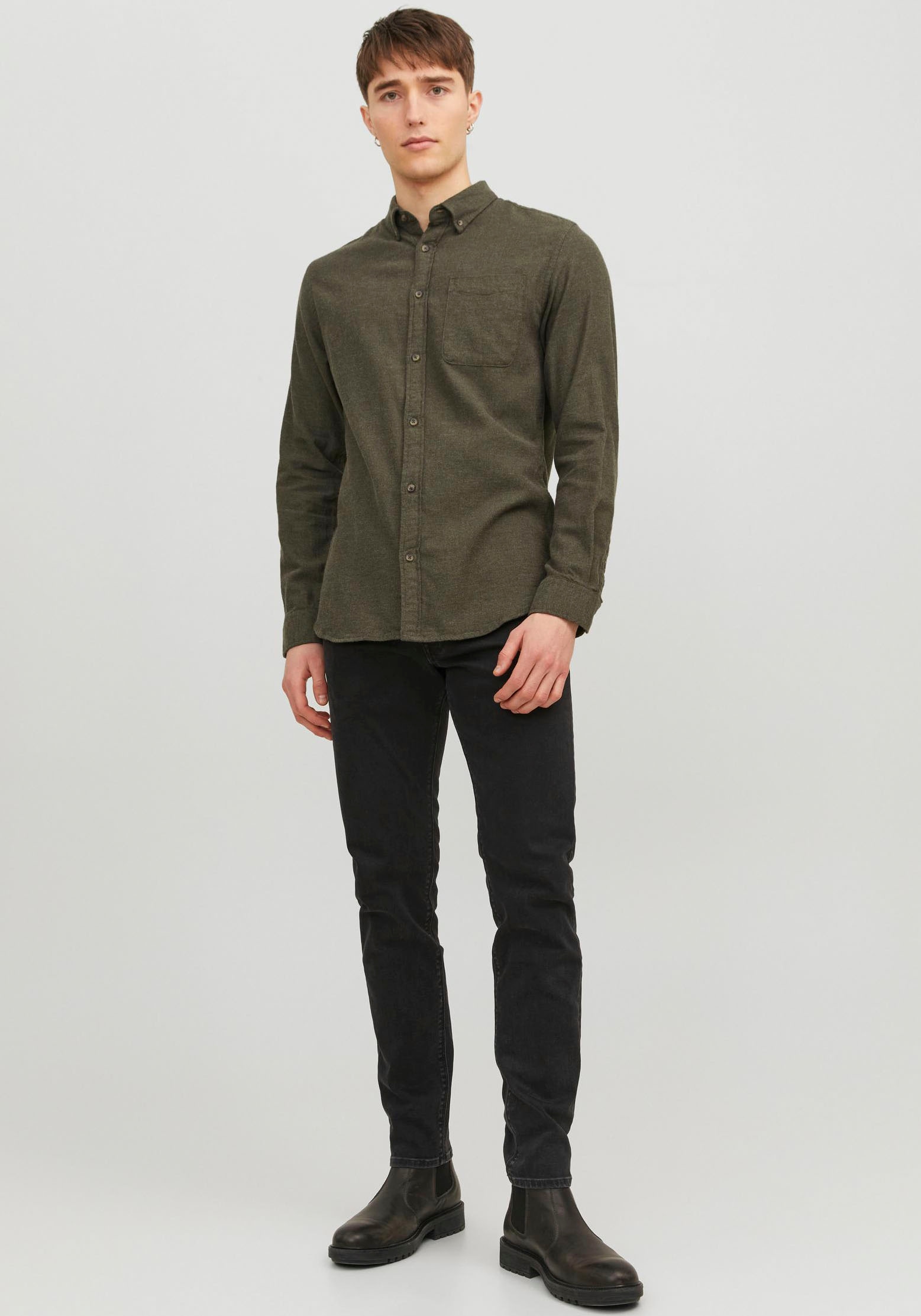 Jack & Jones Langarmhemd »JJECLASSIC MELANGE SHIRT LS SN«