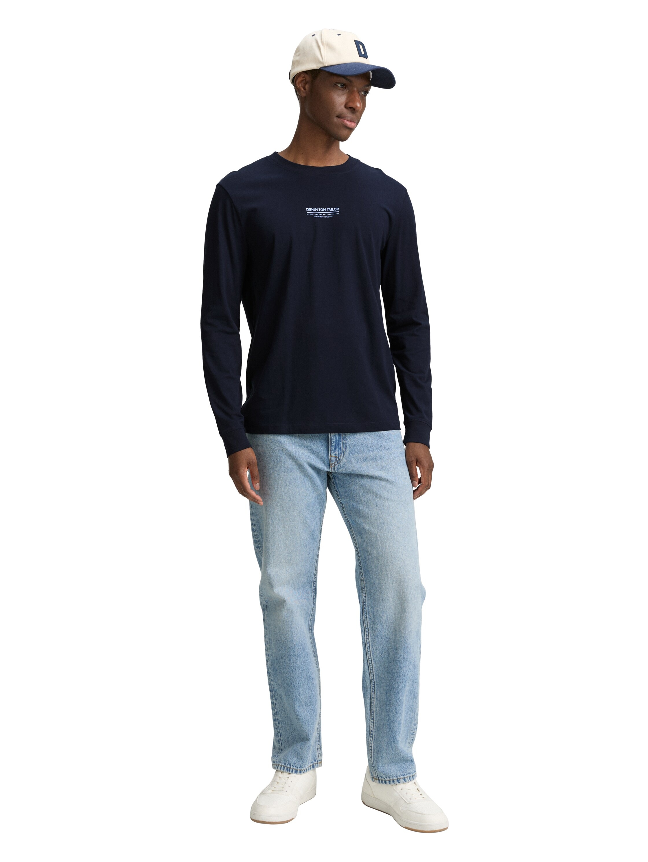 TOM TAILOR Denim Langarmshirt, mit Schriftzug