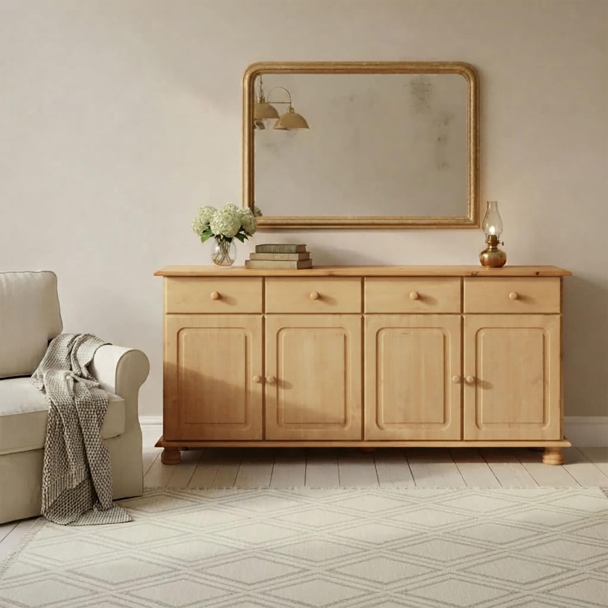 OTTO home Sideboard »Mette« Kommode aus massivem Kiefernholz, Breite 156 cm