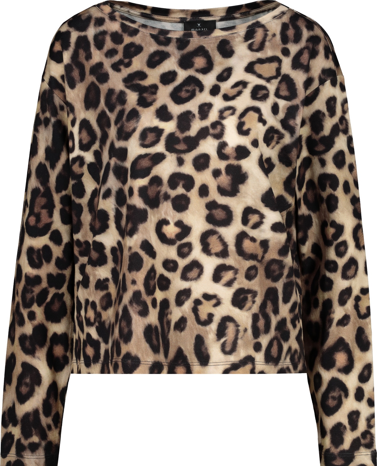 Monari Langarmshirt »Shirt Leodruck Allover«, Regular fit mit U-Boot-Ausschnitt