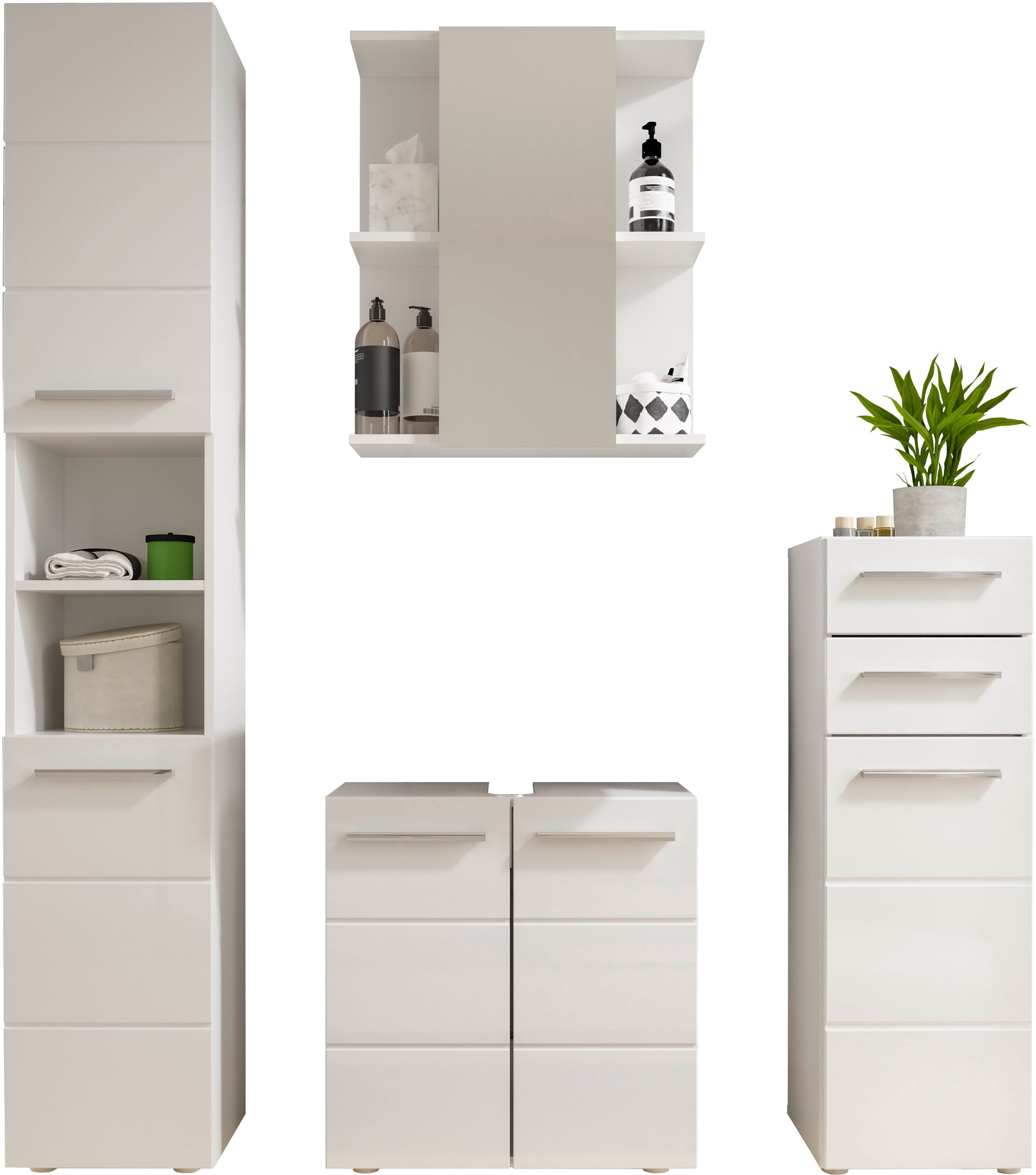 BASIC by Balculina Waschbeckenunterschrank »Mandi« 1 Stk. tlg. Breite 60cm, hochglanz Front