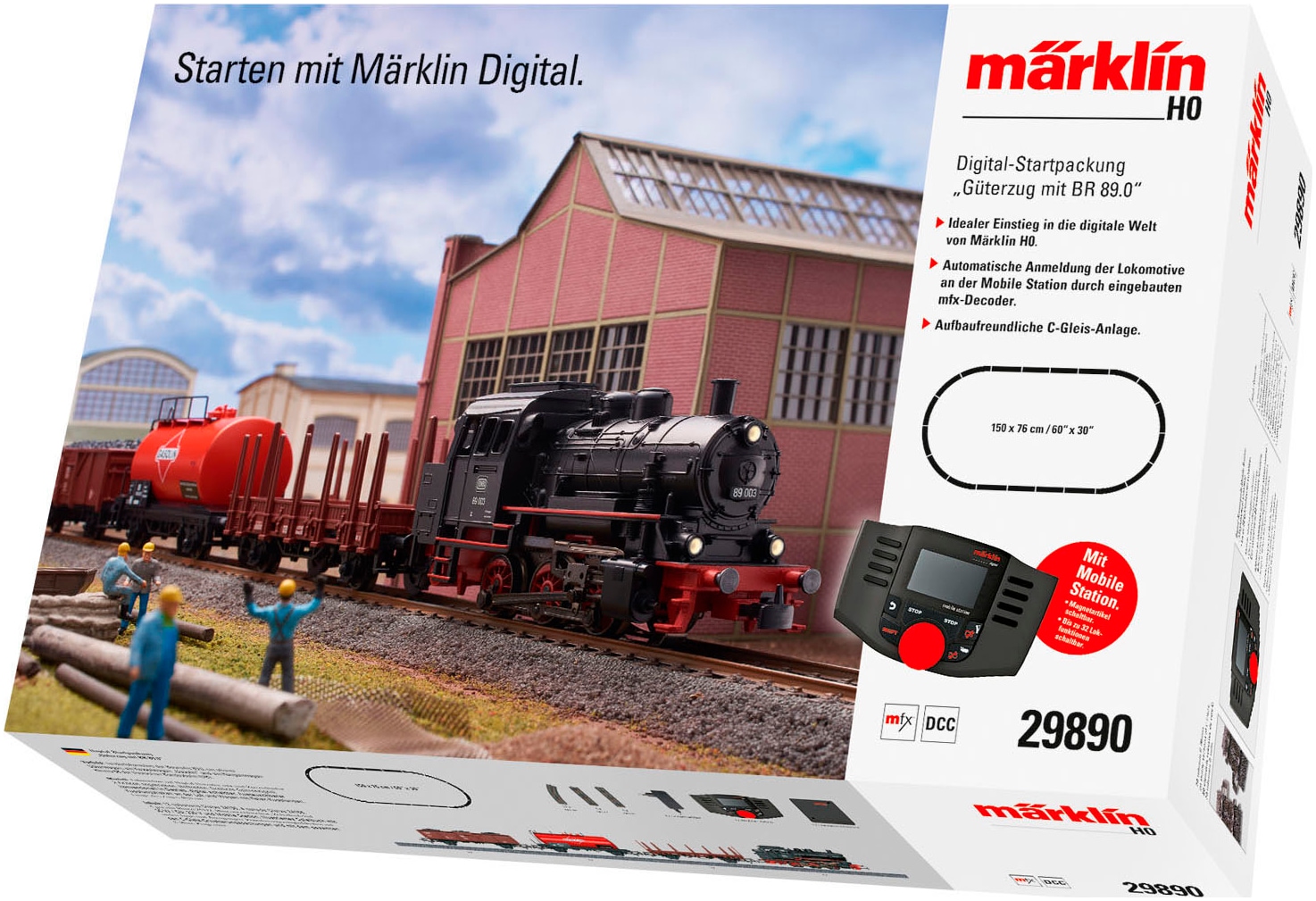 Modelleisenbahn-Set »Märklin Digital-Startpackung Güterzug mit BR 89 - 29890«, (Set,...