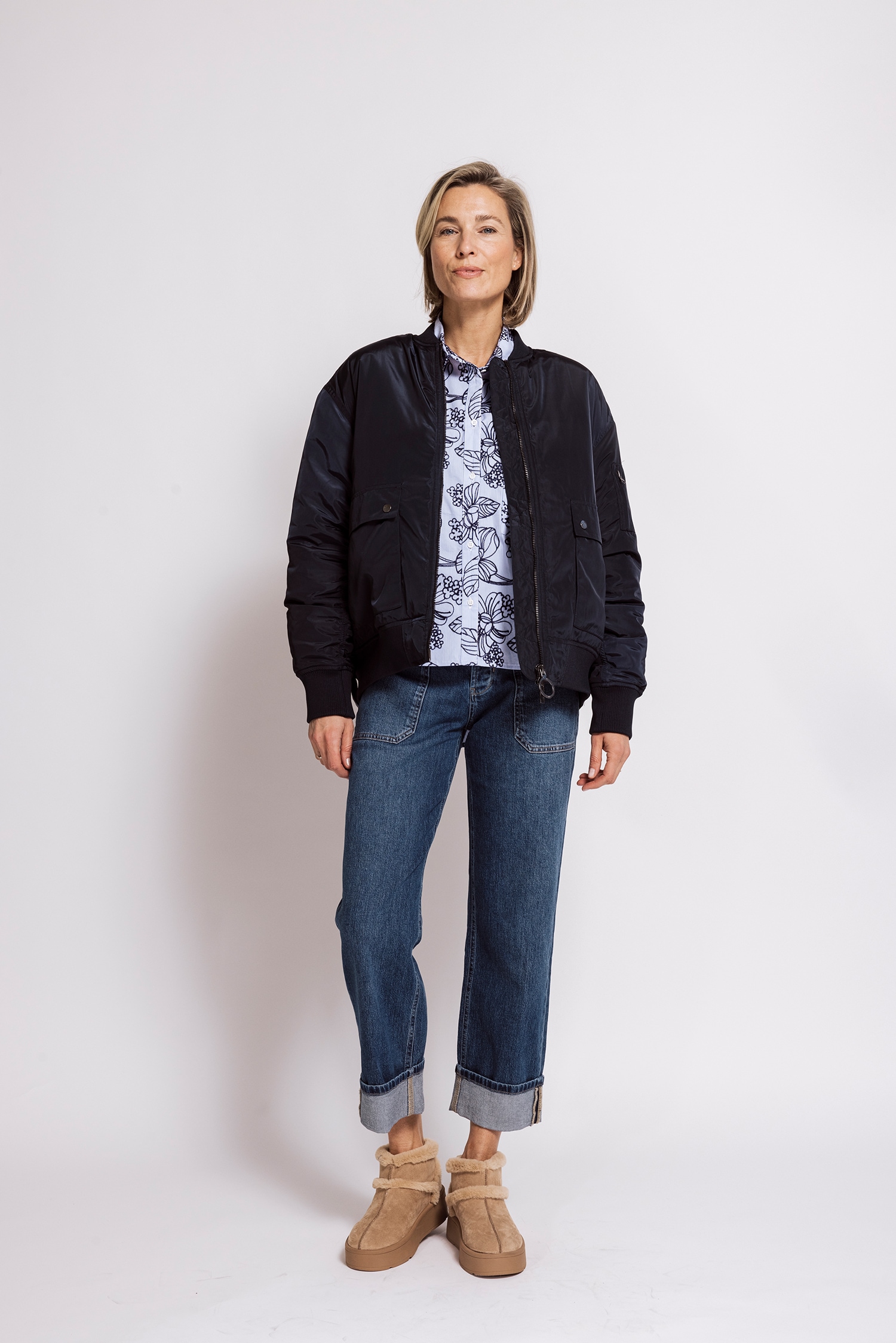 Zhrill Jackenblazer »JULIE LOOSE« Blouson - Casual Stil, lockere Passform, aus Kunstfaser, unifarben