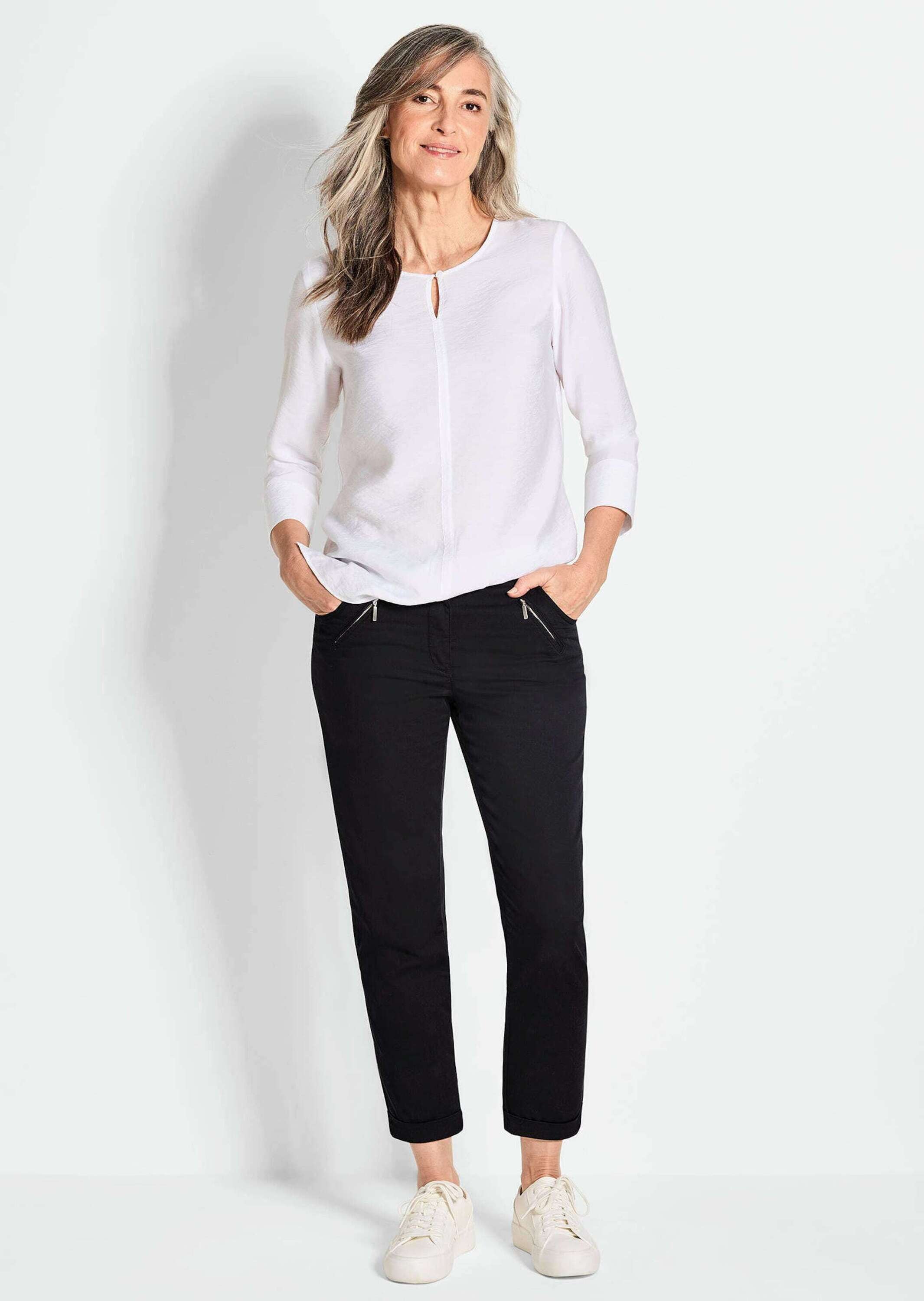 GOLDNER 7/8-Hose »Kurzgröße Lässige Chinohose mit Peach-Finish«