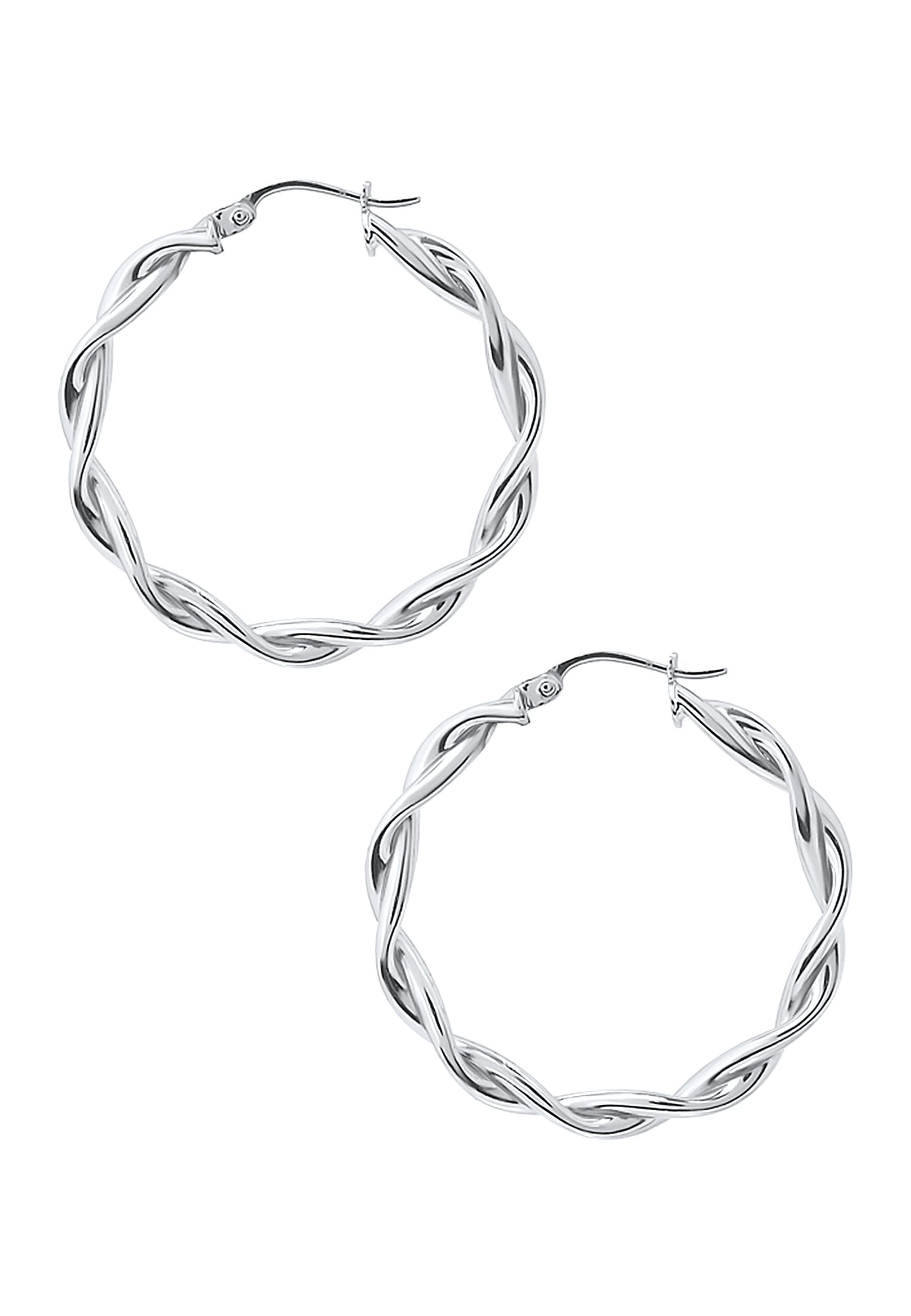 Elli Paar Creolen »Ohrringe Creolen Bügelcreolen gedreht 925 Sterling Silber«