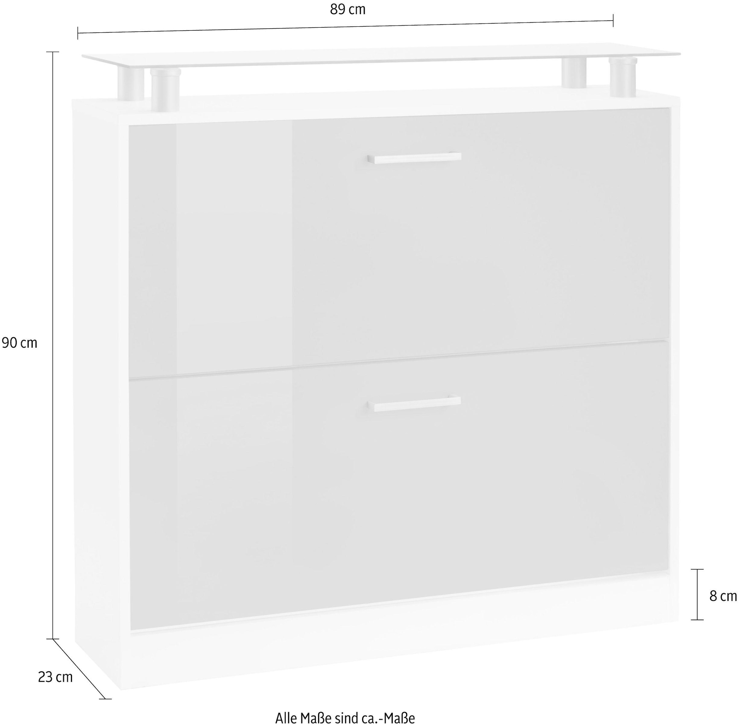 borchardt Möbel »Finn«, Glasablage Breite auf Rechnung 89 cm, bestellen mit Schuhschrank