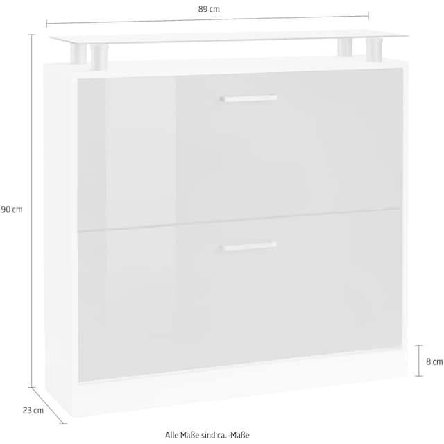 borchardt Möbel Schuhschrank »Finn«, Breite 89 cm, mit Glasablage auf  Rechnung bestellen