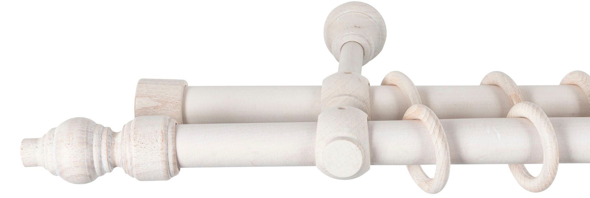 SN DECO GROUP Gardinenstange »Filigrano«, 2 läufig-läufig, Fixmaß, 28 mm, Holz, verschiedene Längen und Farben, Komplettset