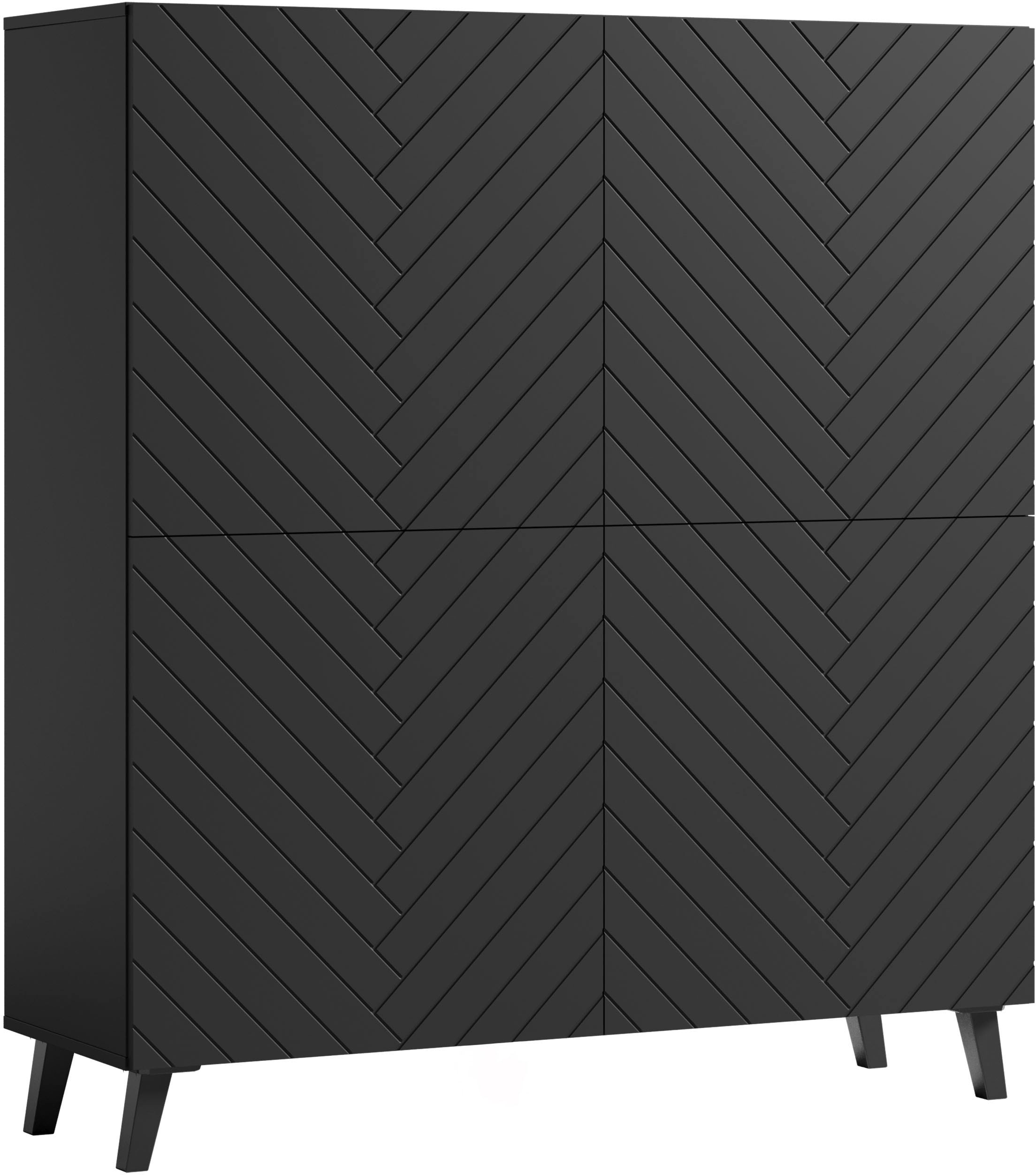 INOSIGN Highboard »PHUKET«, (1 St.), moderne, grifflose Kommode mit 4 Türen und 8 Fächern, Breite 120 cm