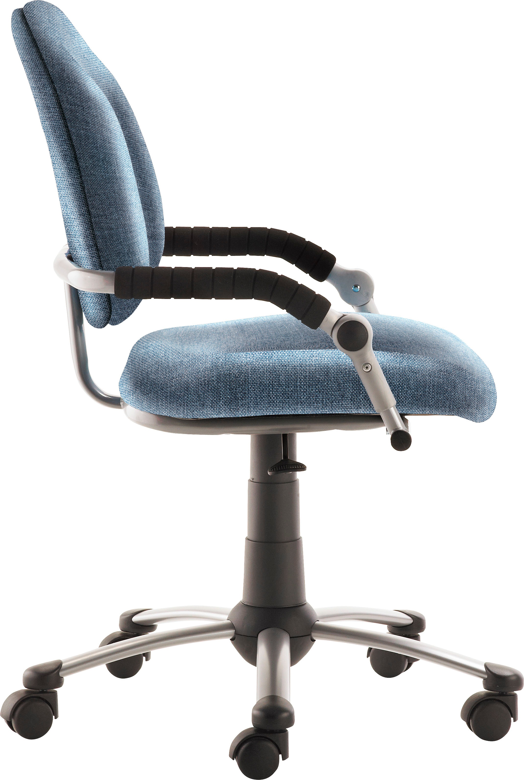 Mayer Sitzmöbel, Bürostuhl »Kinder- und Jugenddrehstuhl myFREAKY« () mitwachsend, jeansblau + Schwarz, Kunststoff, Metall, Polyester, B/H/T: 58,5 cm x