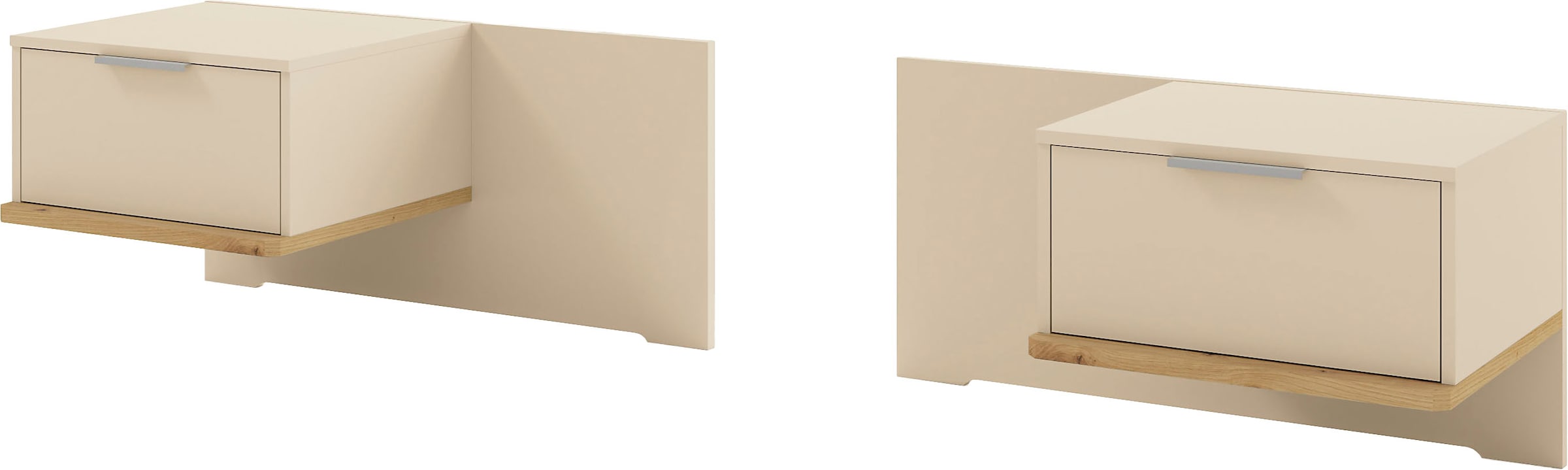 Musterring Nachtschrank "Isabelle" Wird als Paar geliefert, Set bestehend aus 2 Konsolen, Unterboden in Eiche, B90 x H43 x T47 cm