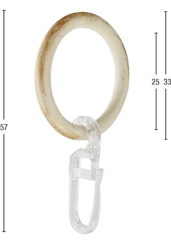 GARESA Gardinenring »Ring mit Haken«, (20 St.), für Durchmesser 16 mm, einfache Montage kaufen