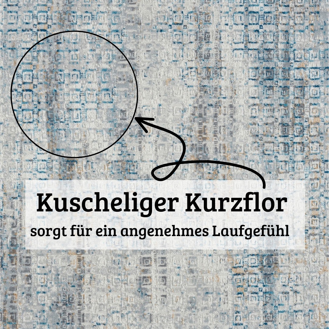 OTTO home Teppich »Jaxyn« rechteckig 8 mm Höhe Kurzflor, modernes Design, pflegeleicht, Wohnzimmer