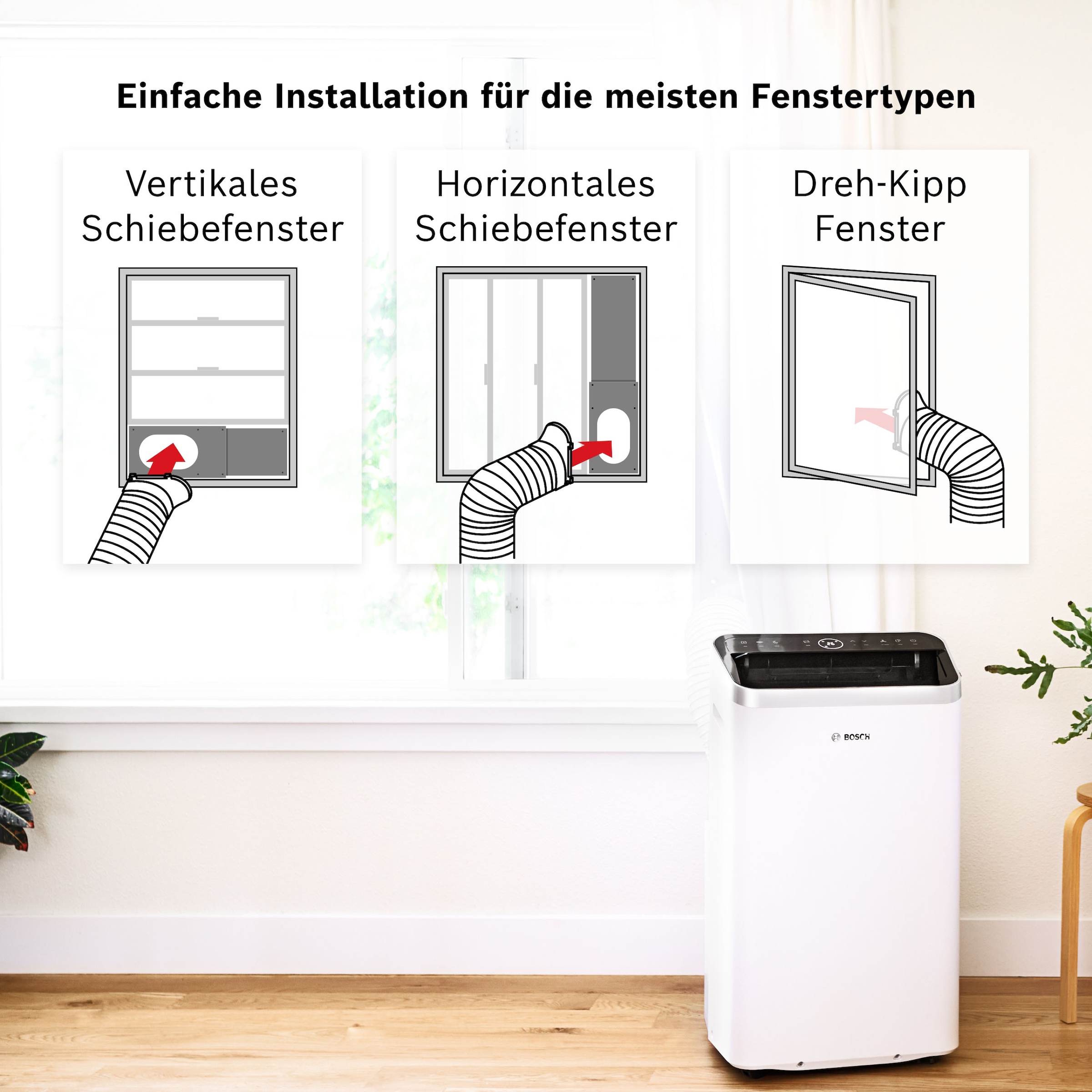 BOSCH 3-in-1-Klimagerät »Cool 4000 - Klimaanlage mit Luftentfeuchter und Ventilator« Entfeuchtung bis zu 50 l/Tag, für Räume bis zu 35m²