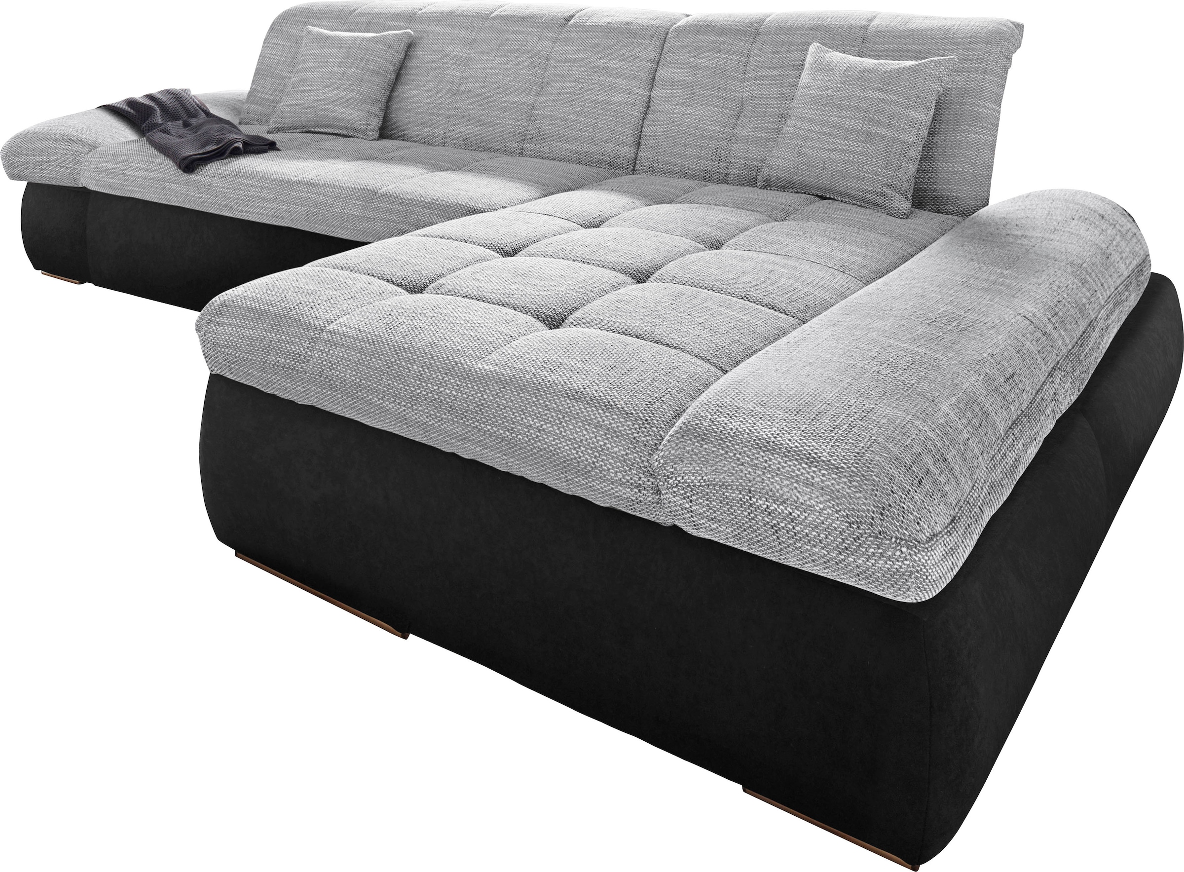 DOMO collection Ecksofa »PB Moric wahlweise mit Bettfunktion + Armteilverstellung, L-Form«, im XXL-Format, B/T/H:300/172/80 cm, feine Steppung