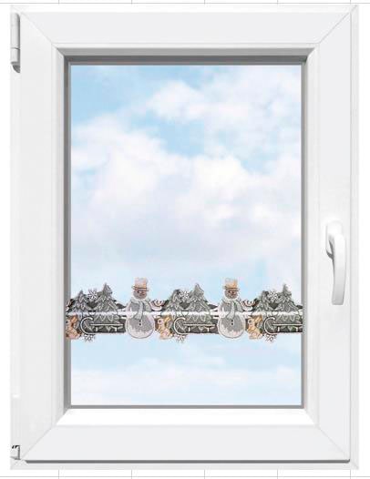 Stickereien Plauen Scheibengardine "Winter" Stangendurchzug 1 Stk. tlg. Fensterdekoration "Winter"
