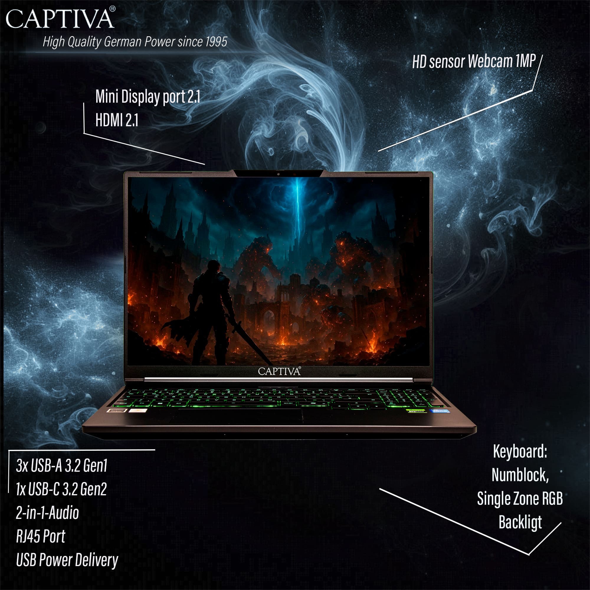 CAPTIVA Gaming-Notebook »Entry Gaming I10-0916GE« Intel Core i7 1.000 GB SSD