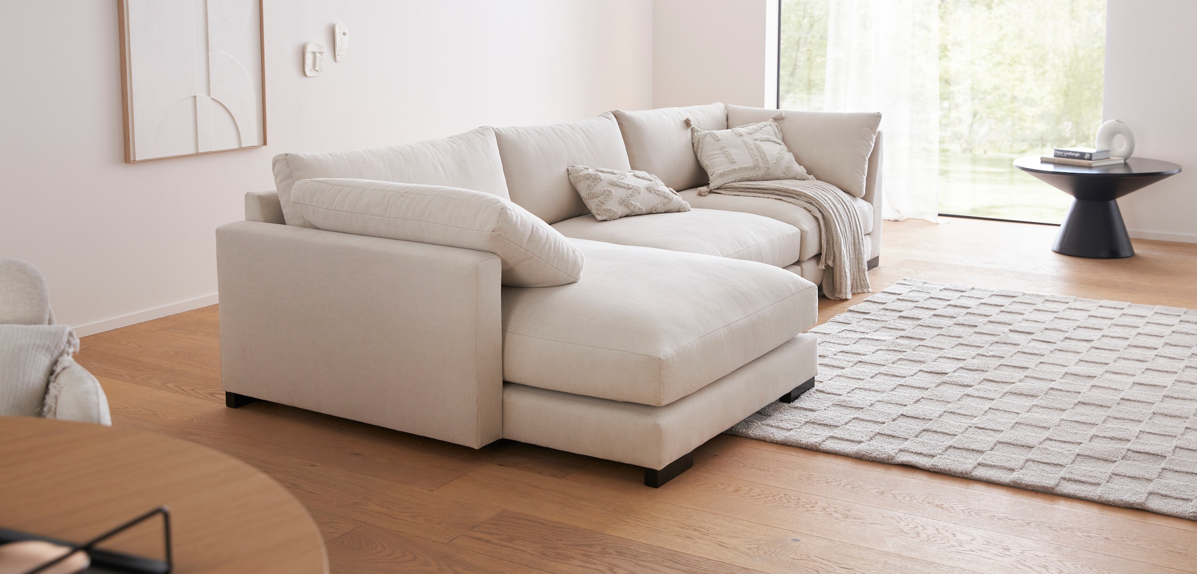 LeGer Home by Lena Gercke Teppich »Esmé, Hochflor-Teppiche, weich, Boho«, rechteckig, 23 mm Höhe, Hoch-Tief-Struktur, Uni, Kästchen, Wohnzimmer, Schlafzimmer, Esszimmer