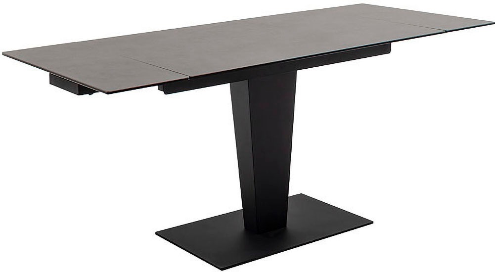 MCA furniture Esstisch »PESARO Auszugstisch mit Säule 120-180 cm«, (Einzelstück), Keramik,Edelstahl,Stirnauszug,ausziehbar,Tischplatte 14 mm