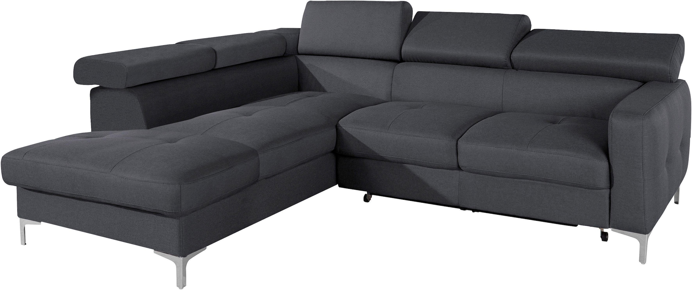 COTTA Polstergarnitur »Sammy L-Form«, (Set), Set bestehend aus: Ecksofa mit Kopfteilverstellung & Hocker