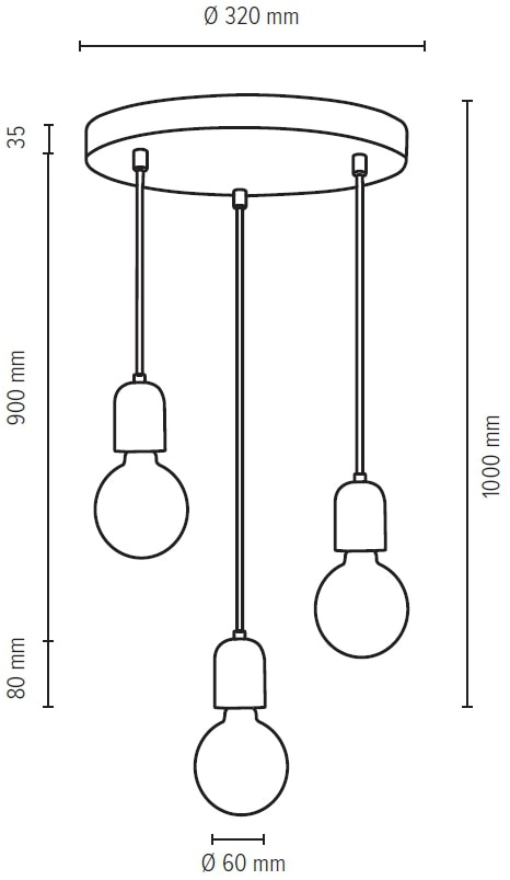 SPOT Light Pendelleuchte Kabel Jahren Rot, »AMORY«, kaufen Beton, online in Ideal Hängeleuchte, 3 Vintage-Leuchtmittel für | mit 3 XXL Garantie flammig-flammig