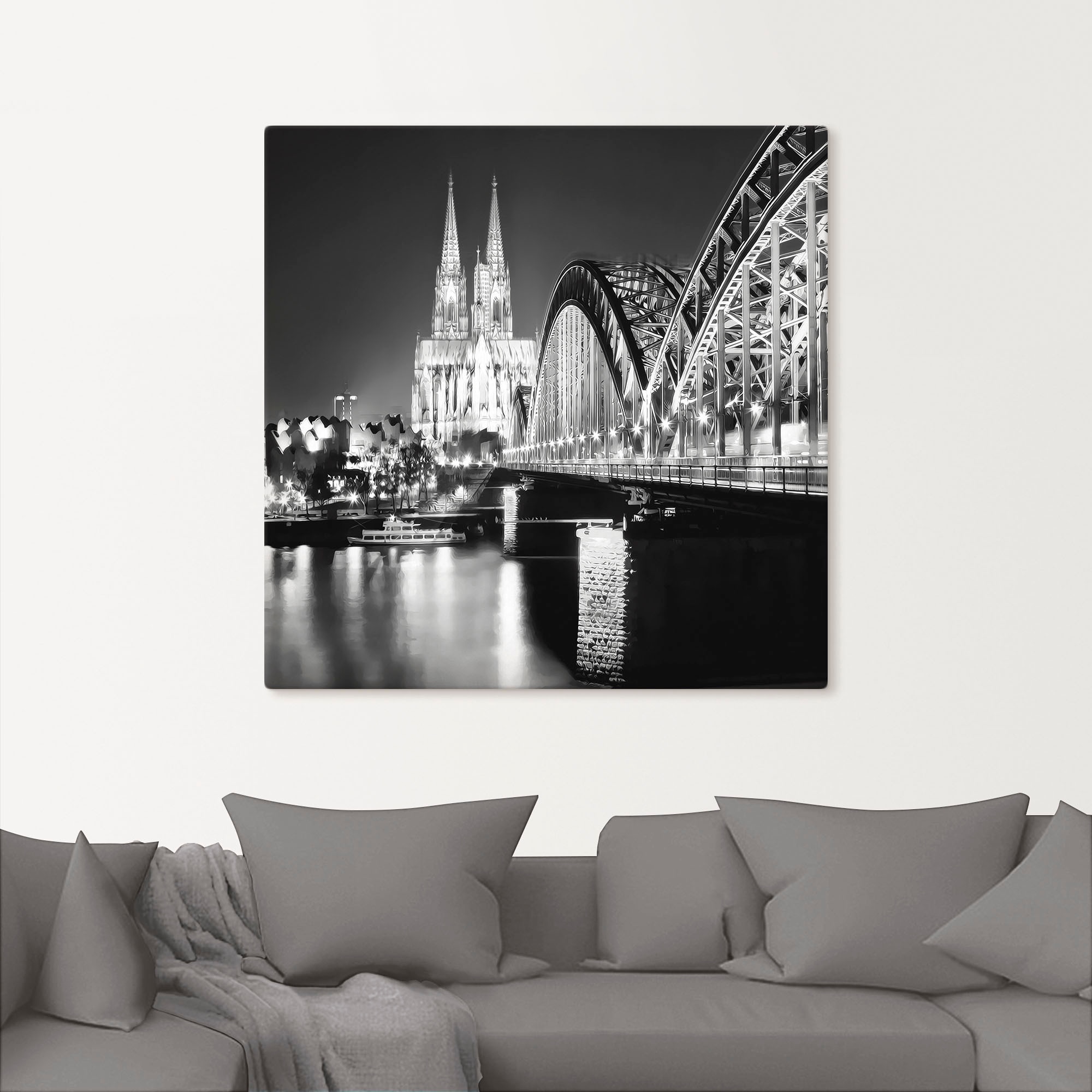 Artland Wandbild »Köln Skyline Abstrakte Collage 19«, Brücken, (1 St.), als Leinwandbild, Poster in verschied. Größen