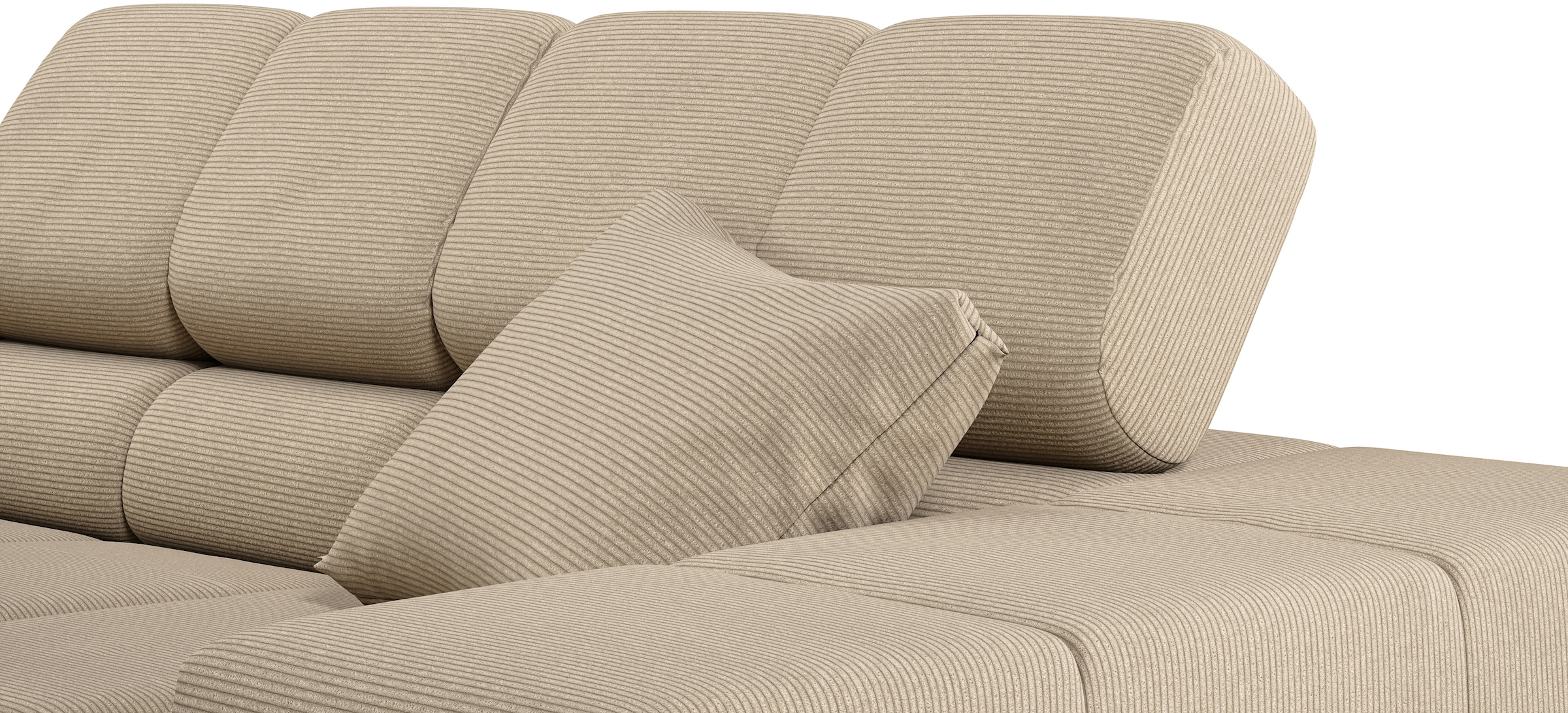 INOSIGN Ecksofa »Ancona incl. Kopfteilverstellung, Breite 319cm, L-Form«, wahlweise motorische Sitztiefenverstellung, auch in Cord + Easy Care