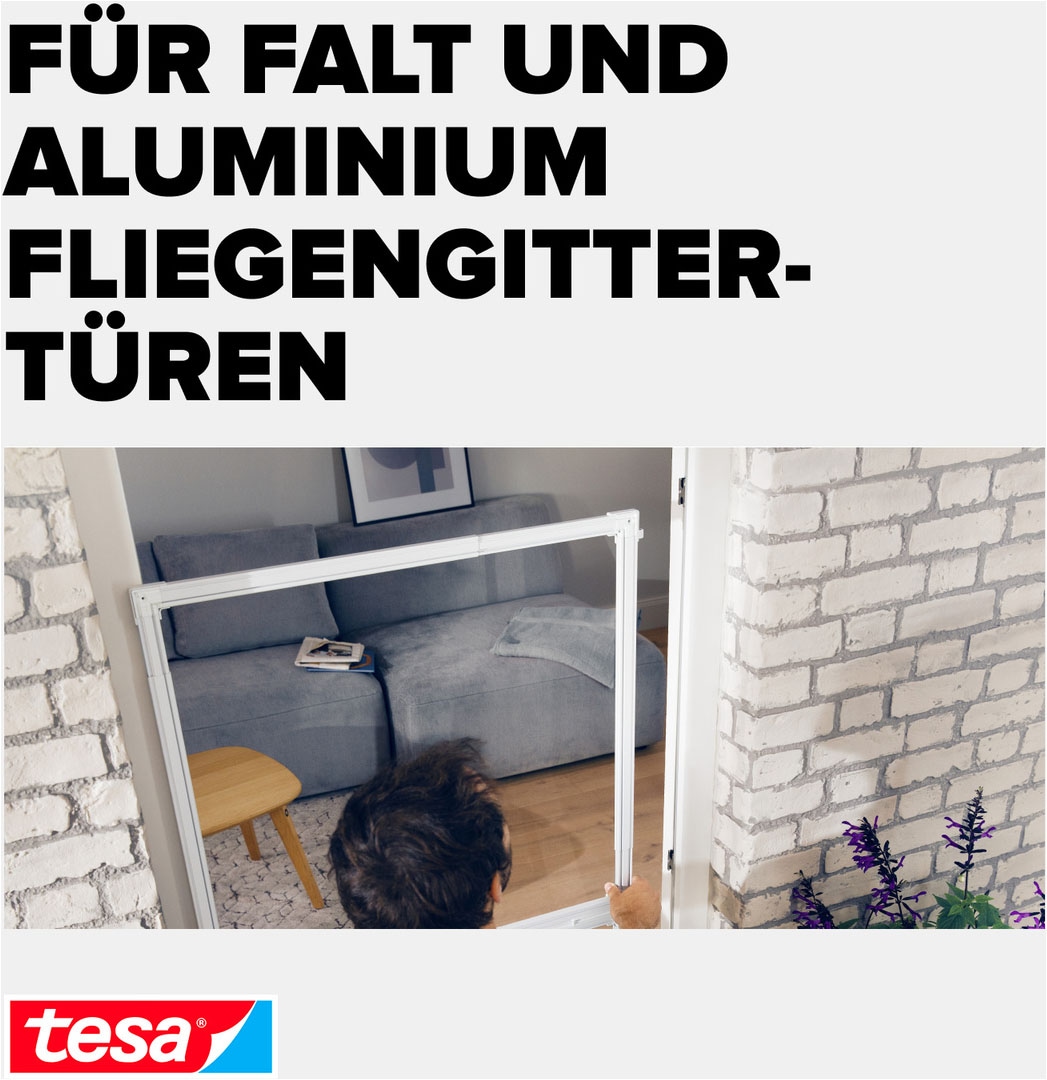 tesa Insektenschutz-Tür »Klemm-Adapter-Set - Tür-Klemme, Montage KIT« Packung, Adapter für FALT Fenster-türen, 3 Stk. tlg. INSECT STOP einfache Montage, ohne Bohren oder Schrauben