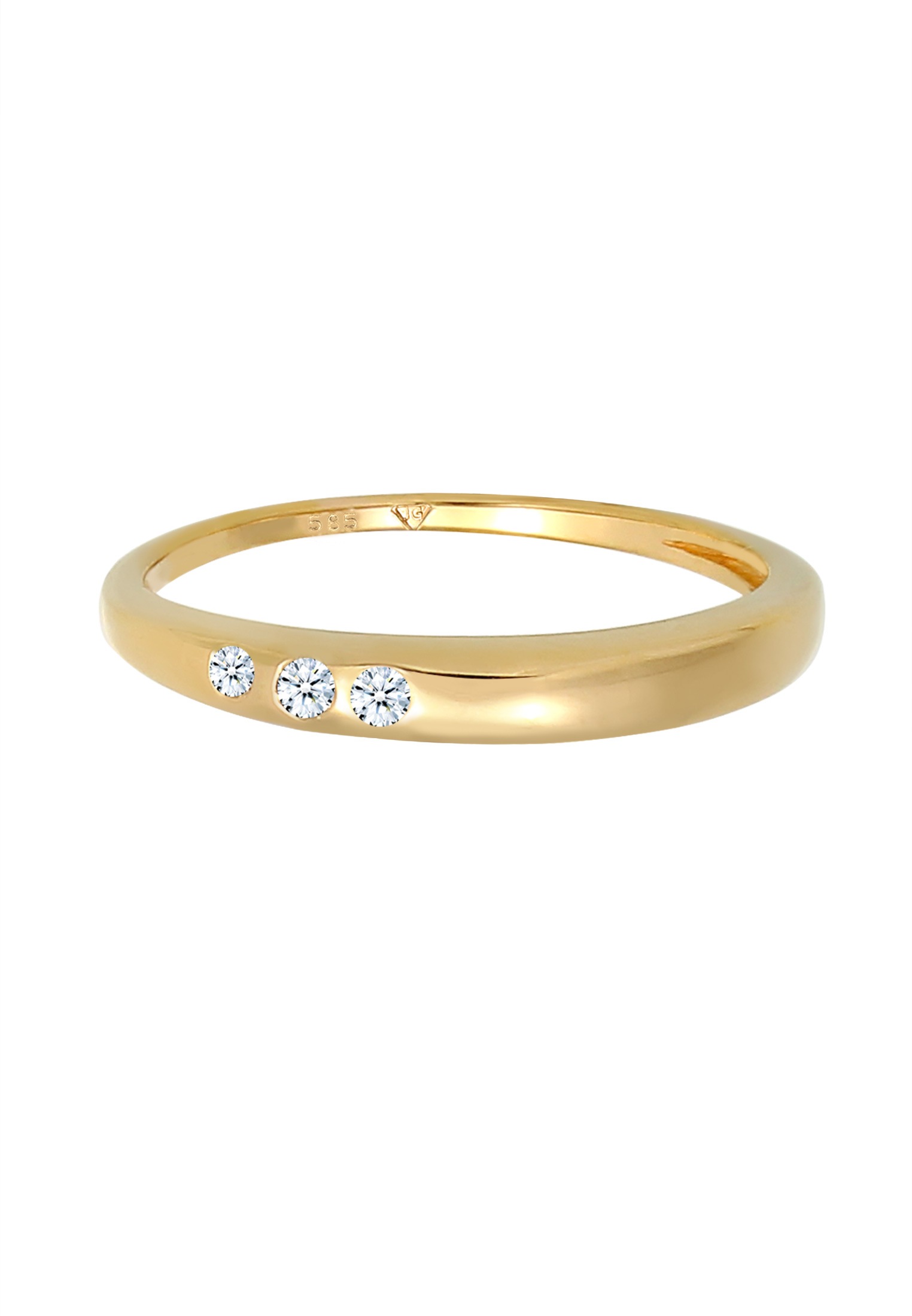 Elli DIAMONDS Trauring »Ring Verlobungsring Diamant Weiß Brillantschliff (0.06 ct) 585 Gelbgold«