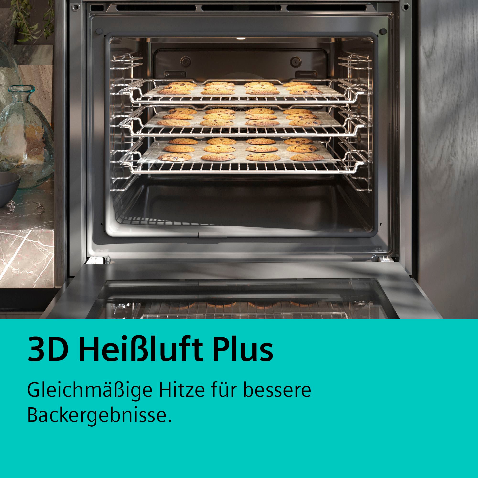 SIEMENS Einbaubackofen  »HR574ABR0«, mit Teleskopauszug nachrüstbar, Pyrolyse-Selbstreinigung