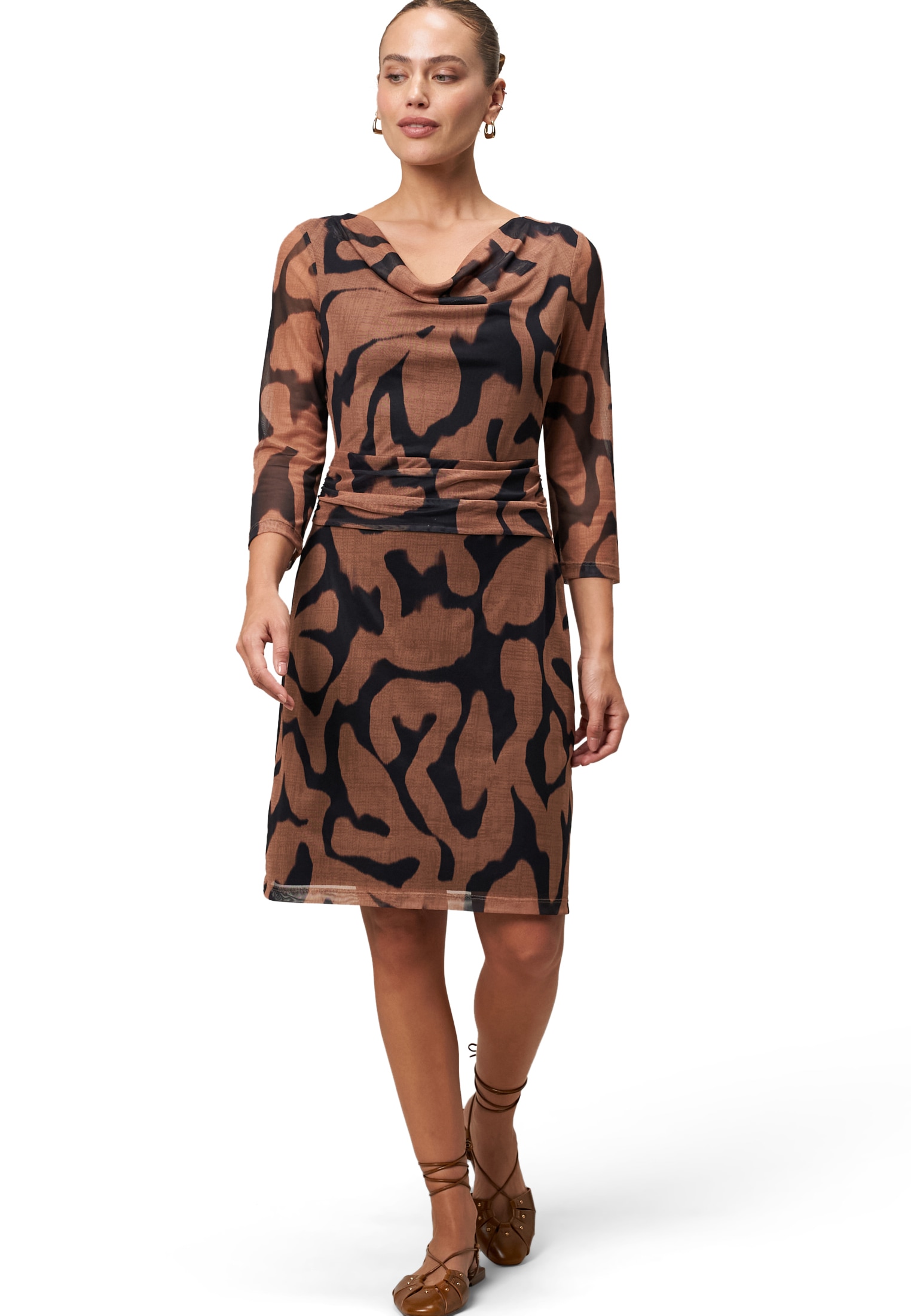 Zero Bodykleid »Meshkleid mit Wasserfallausschnitt«