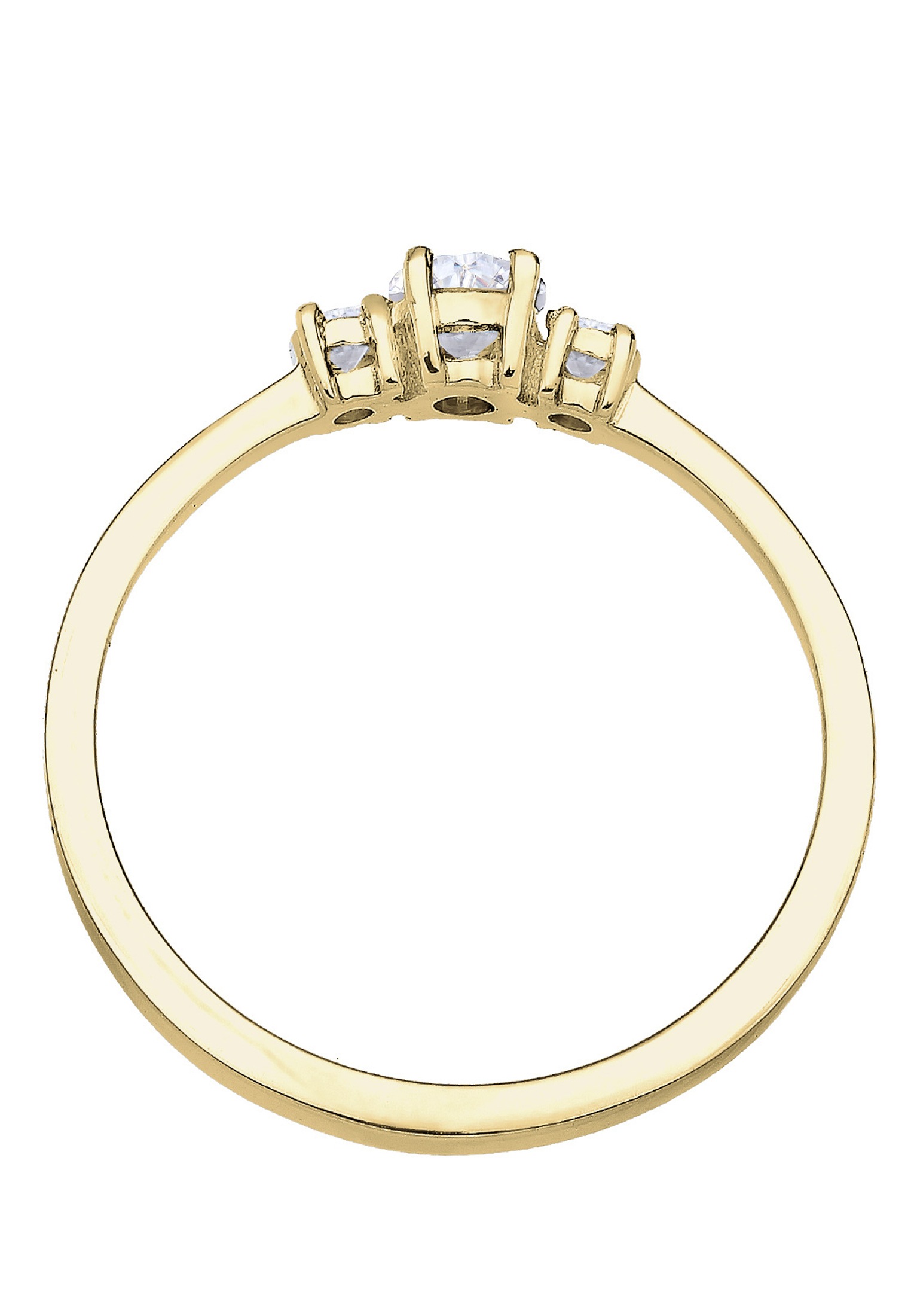 Elli Premium Silberring »Ring Zirkonia Weiß 375 Gelbgold«