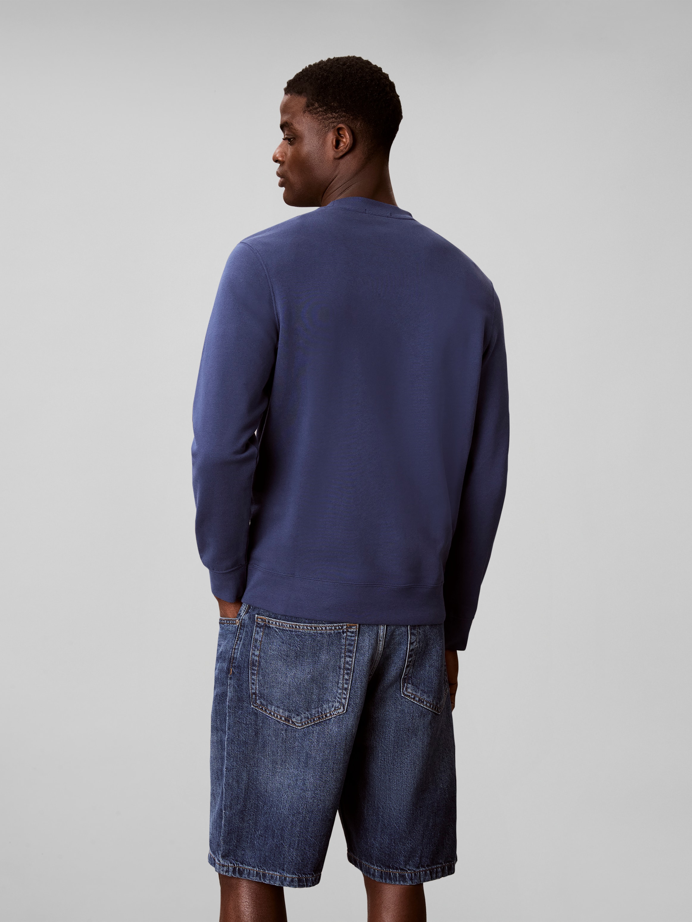 Calvin Klein Jeans Sweatshirt , Rundhalsausschnitt, Brustdruck, reine Baumwolle
