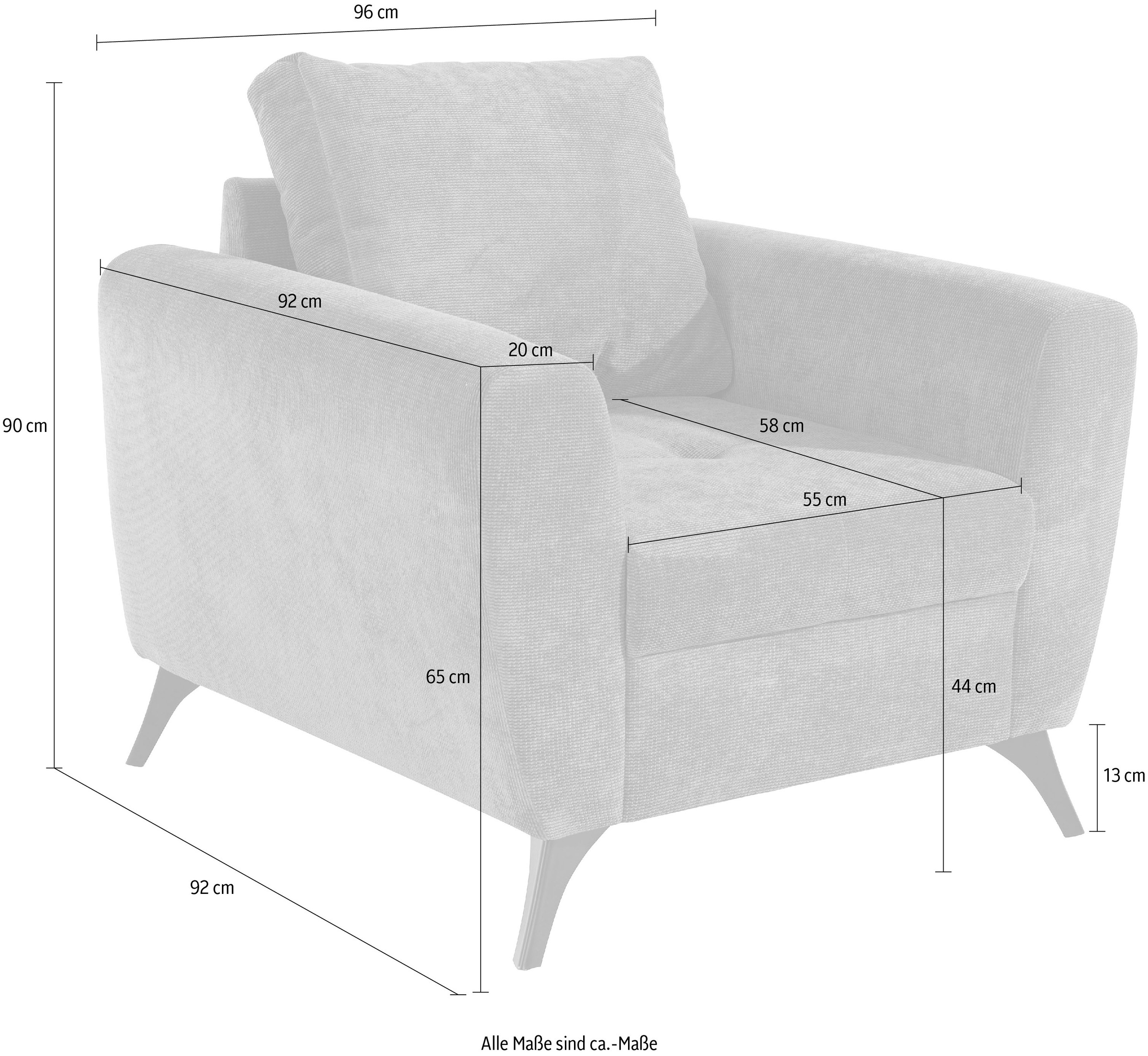 INOSIGN Sessel clean-Bezug 140kg »Lörby«, Belastbarkeit bestellen Aqua bequem auch pro bis Sitzplatz, mit