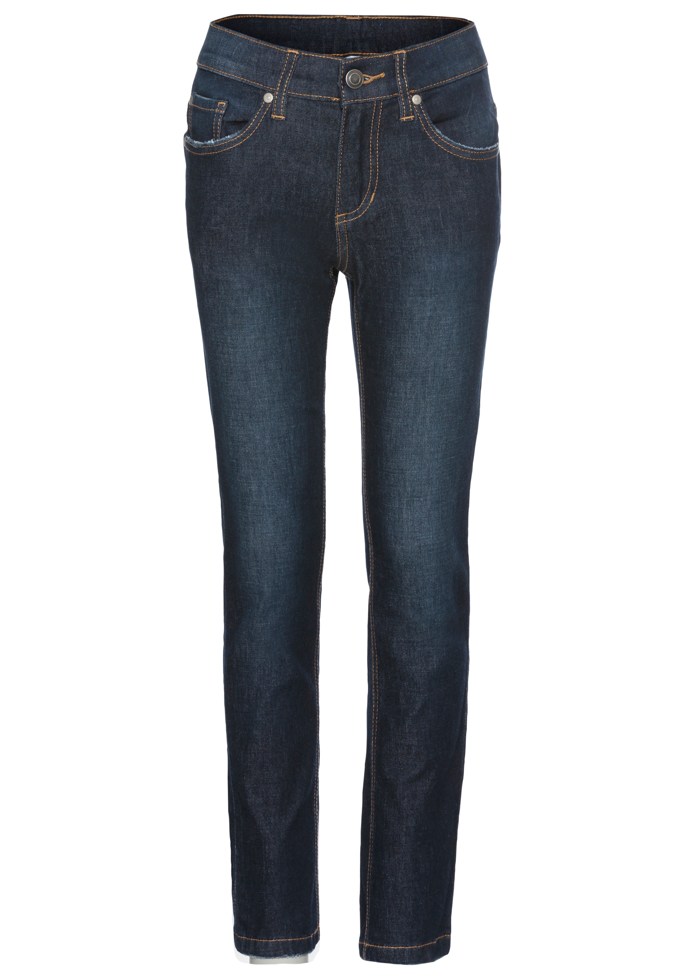 DELMAO Stretch-Jeans »Straight-fit Jeans für Jungen« elastisches Material,  Used-Look-Waschung,  niedrige Leibhöhe