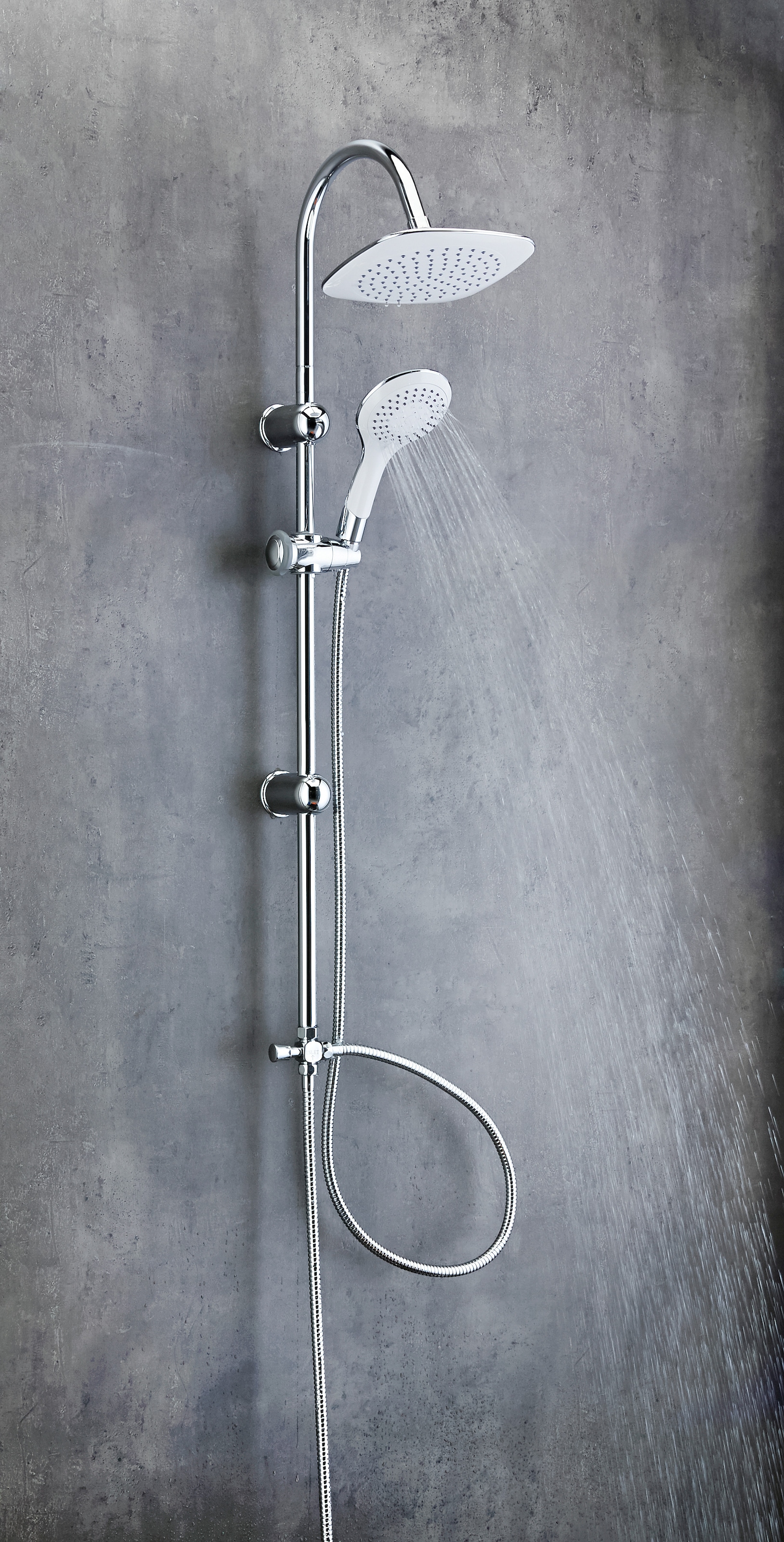 Schütte Brausegarnitur »Teneriffa«, (Set), Überkopfbrausset Duschsystem Duschsäule Brauseset Regendusche, Chrom