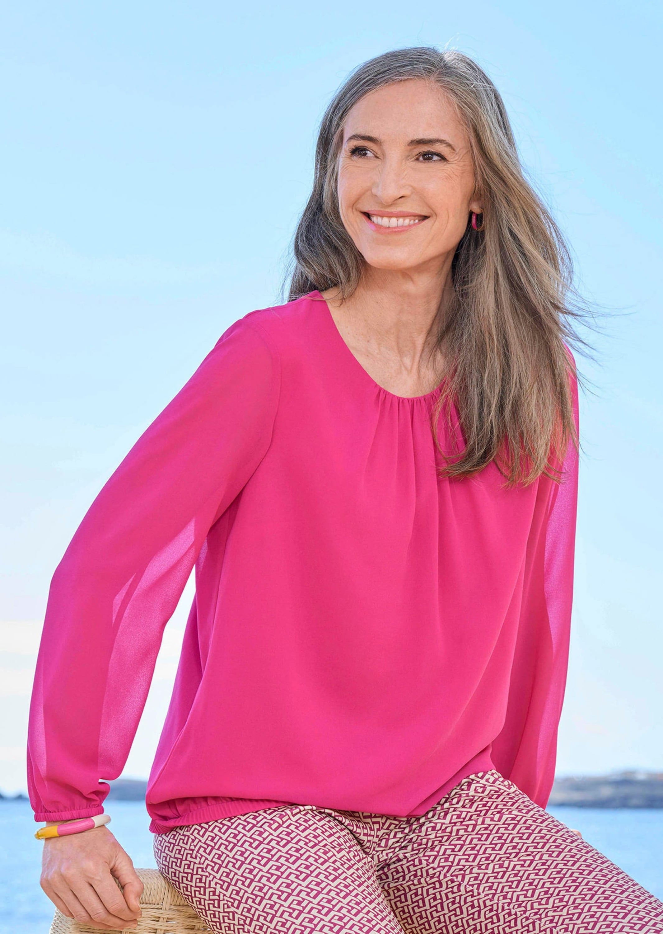 GOLDNER Klassische Bluse »Kurzgröße Elegante Bluse aus Chiffon«