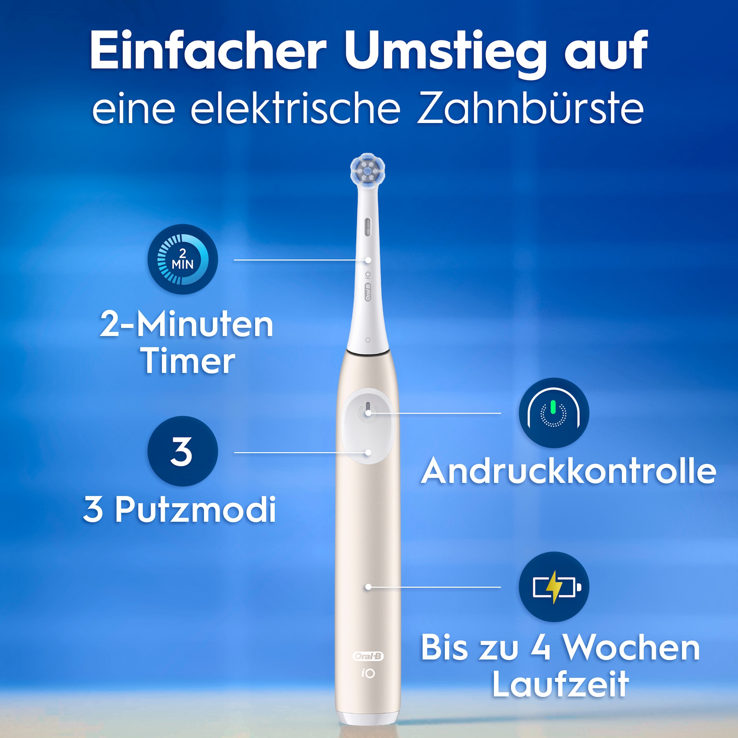 Oral-B Elektrische Zahnbürste »iO Series 2« 1 Stk. Aufsteckbürsten für die sanfte Reinigung,  Reise-Etui