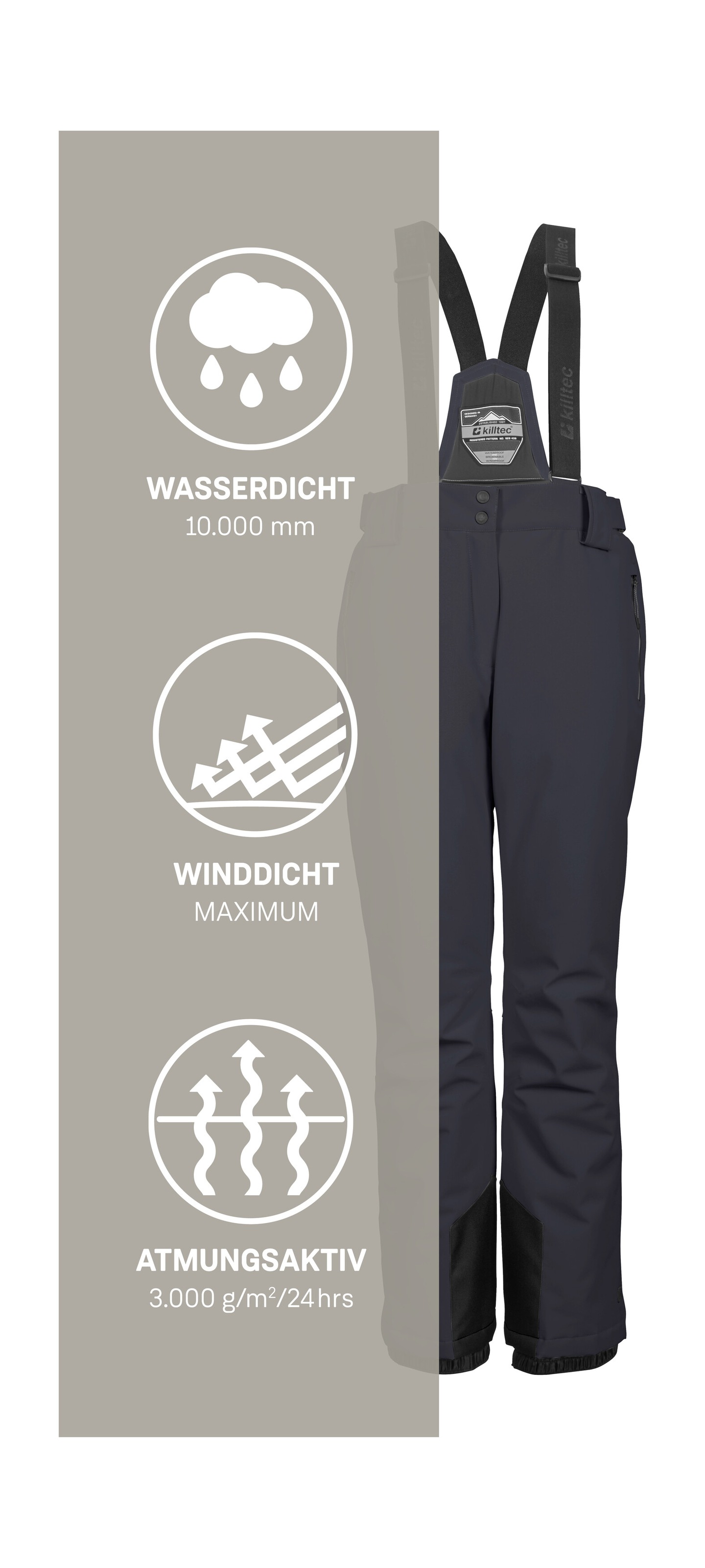 Killtec Skihose »KSW 249 WMN SKI PNTS_ERIELLE«, Wind- und wasserdicht, verstellbare Träger, PFAs-frei imprägniert