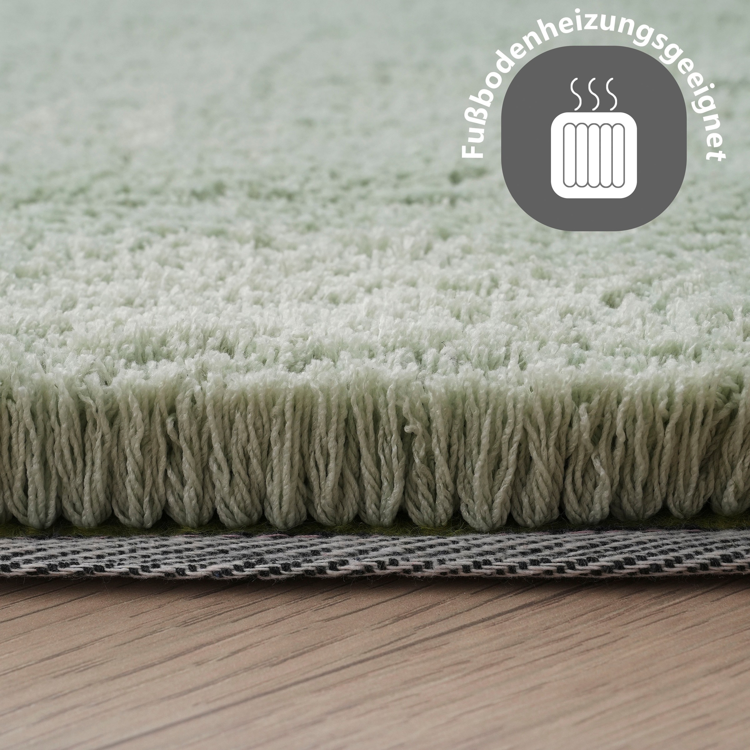 my home Hochflor-Teppich »Microfaser Teppich Magong, besonders weich, sehr feiner Flor«, rechteckig, 25 mm Höhe, uni, Wohnzimmer, Schlafzimmer, Kinderzimmer, auch rund und als Läufer